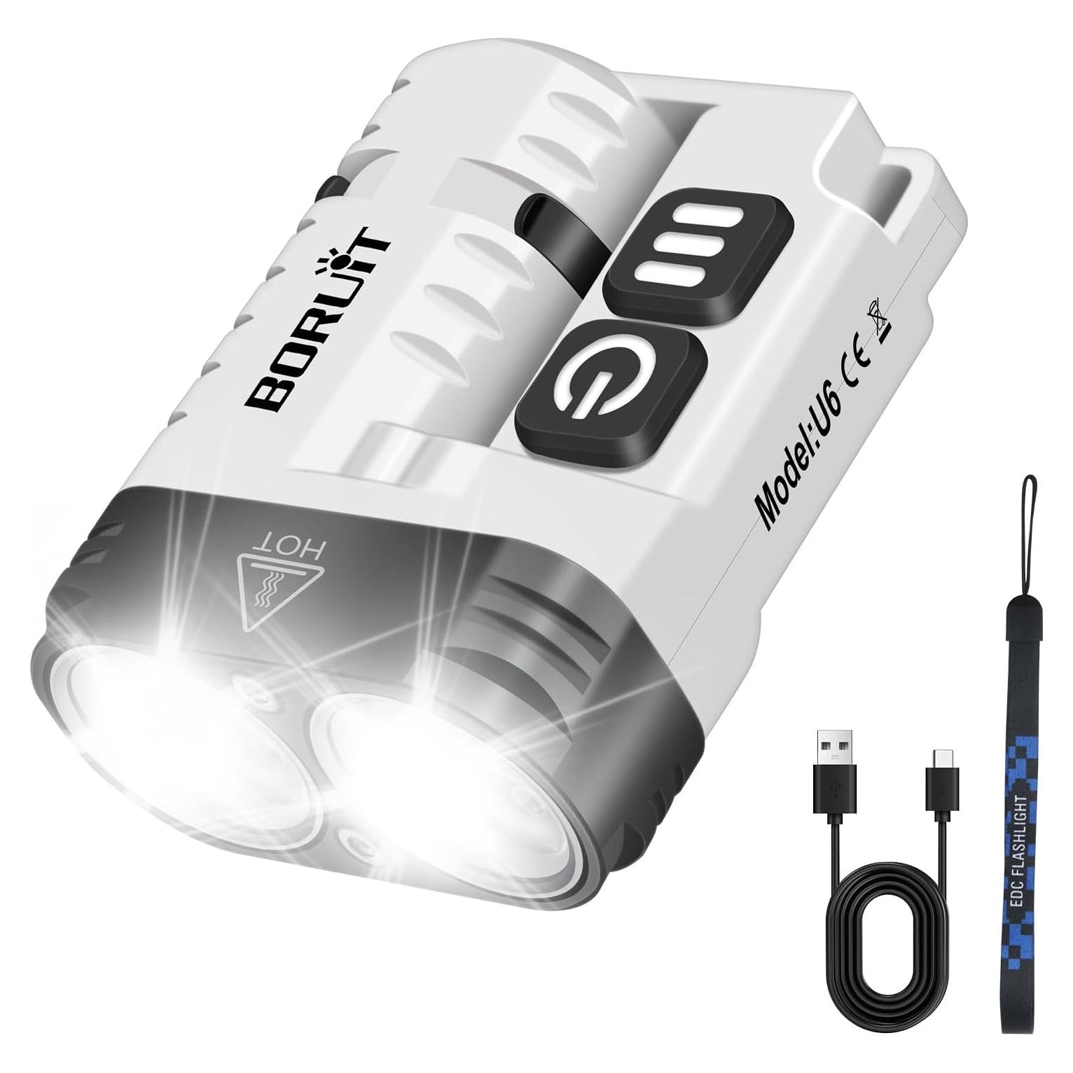 Linterna EDC BORUIT U6 Recargable USB-C 10 Modos IP68