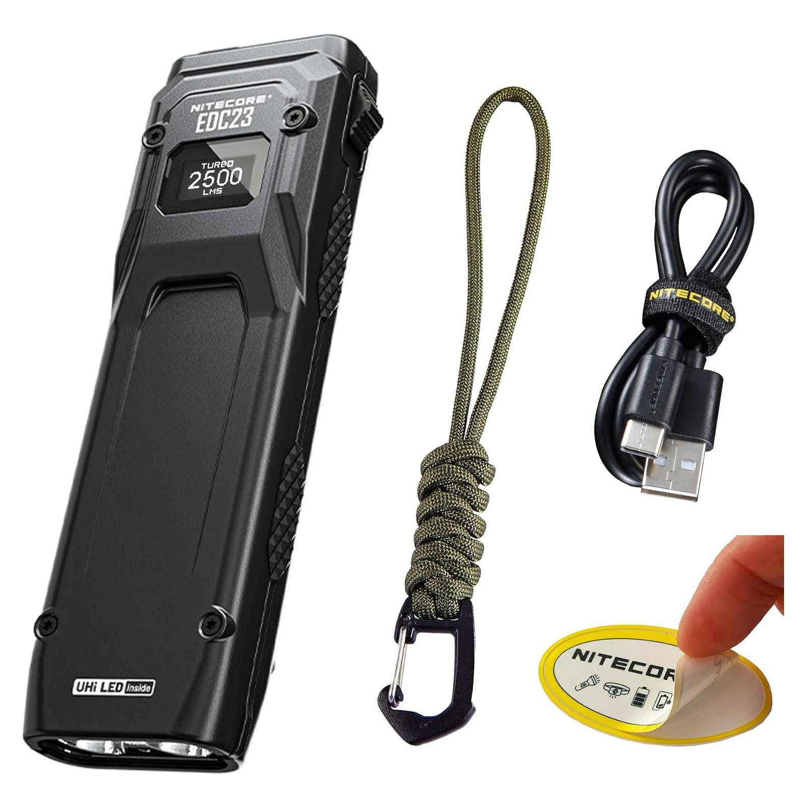 Linterna Nitecore EDC23, 2500 Lúmenes, Recargable USB-C