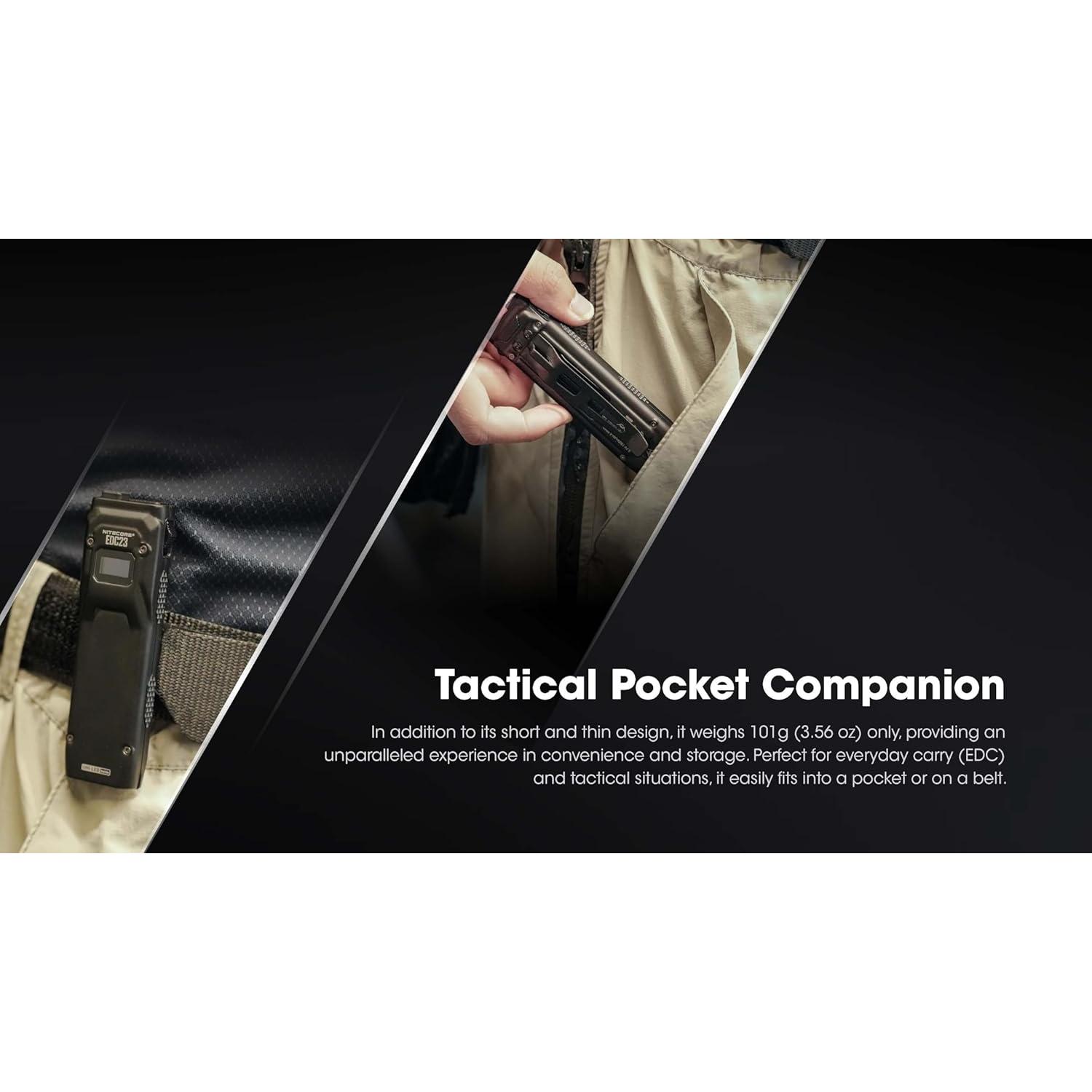 Linterna Nitecore EDC23, 2500 Lúmenes, Recargable USB-C