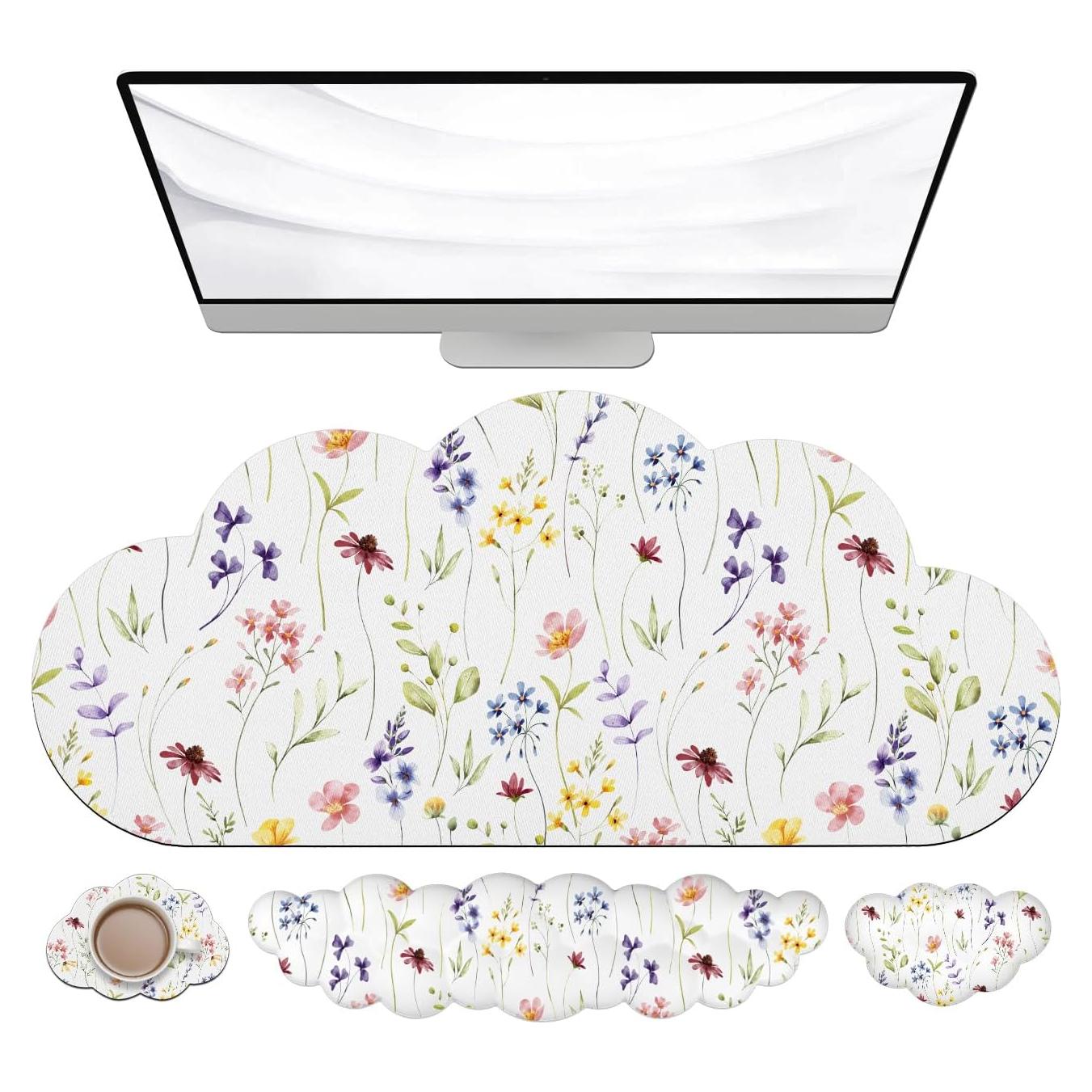 Alfombrilla de Ratón JIKIOU XXL 90x40cm con Almohadillas Ergonómicas