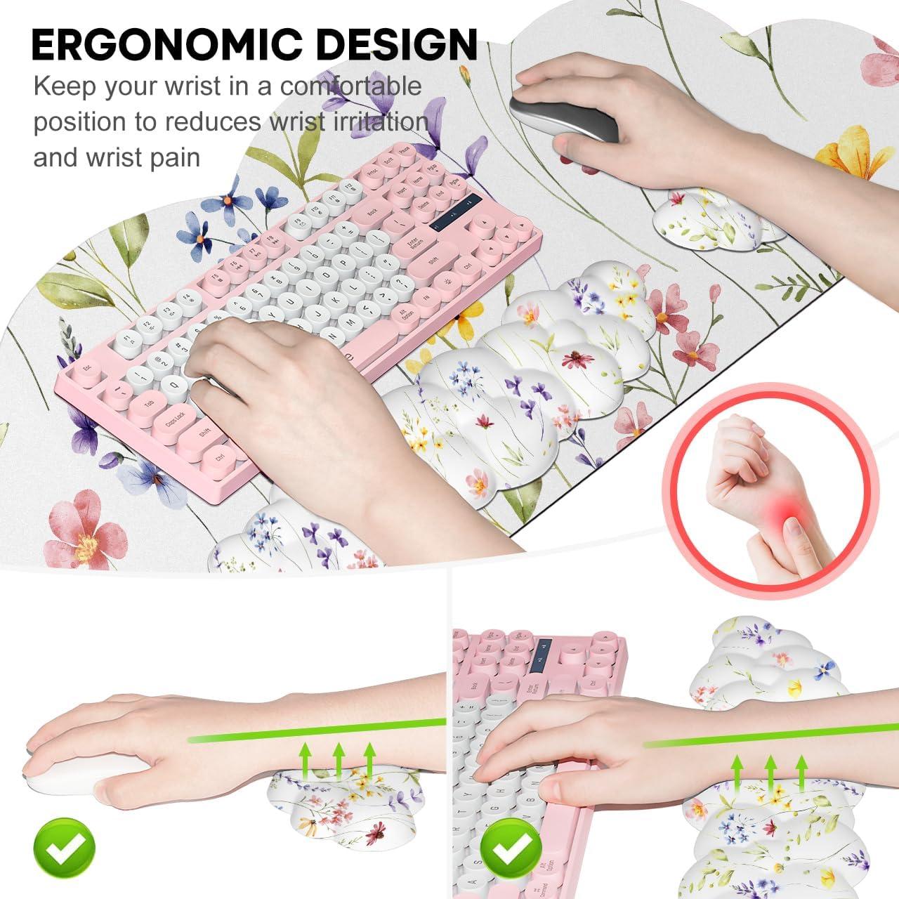 Alfombrilla de Ratón JIKIOU XXL 90x40cm con Almohadillas Ergonómicas