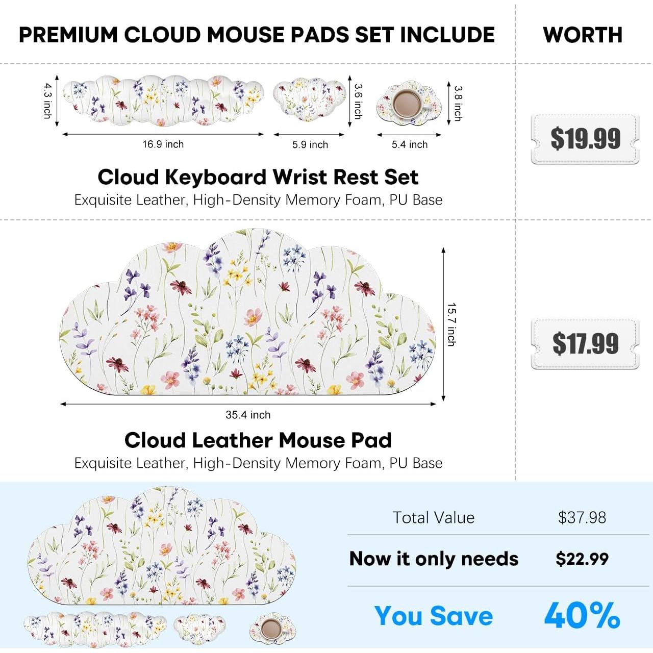 Alfombrilla de Ratón JIKIOU XXL 90x40cm con Almohadillas Ergonómicas