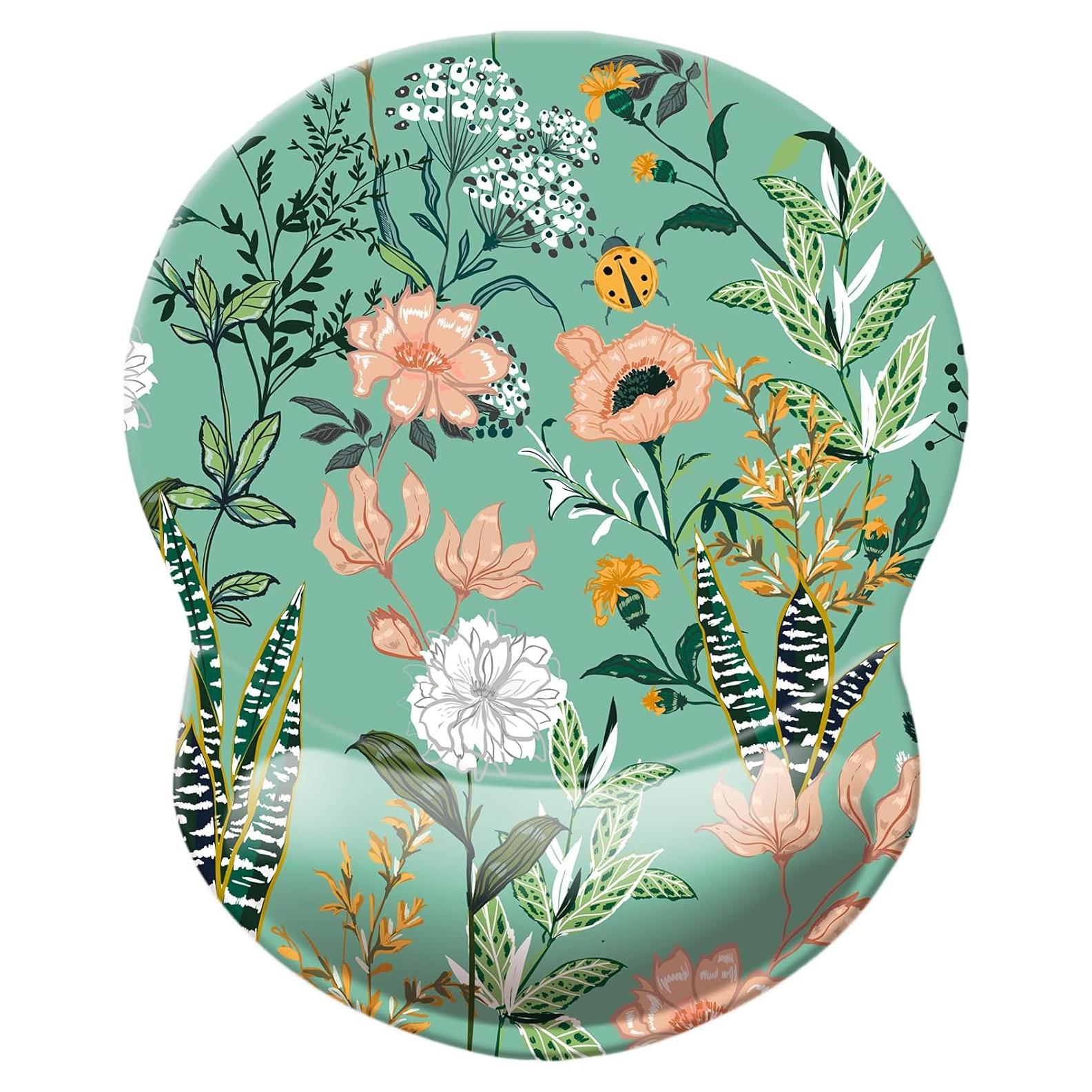 Alfombrilla de Mouse Ergonomica LESHIRY con Soporte Floral