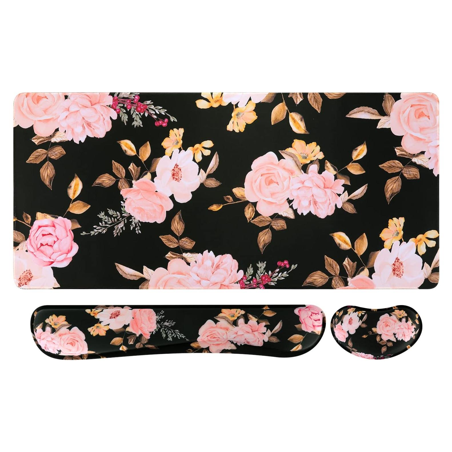 Conjunto Alfombrilla de Teclado y Ratón iCasso XXL Ergonómico