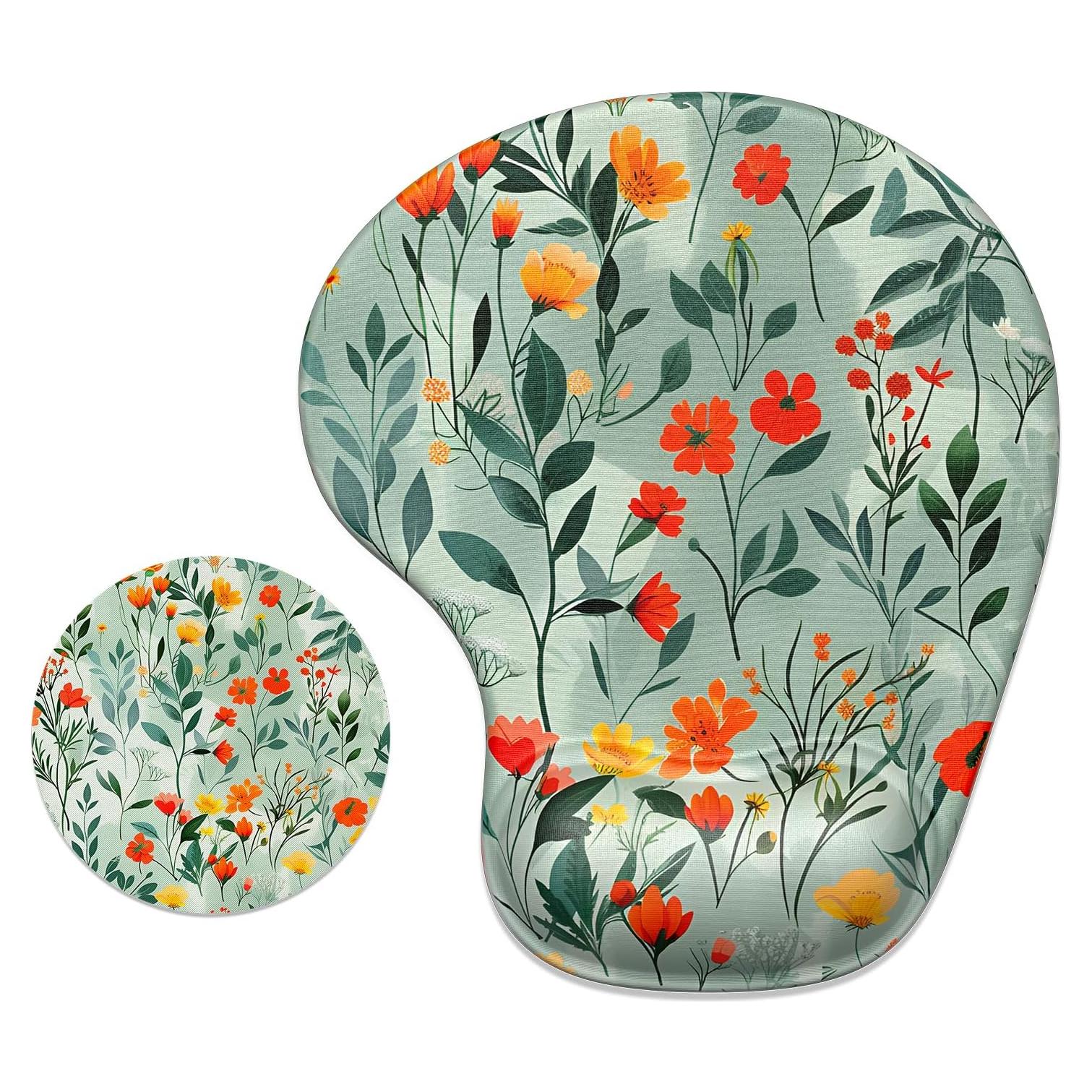 Alfombrilla Ergonómica ITNRSIIET con Reposamuñecas y Flores