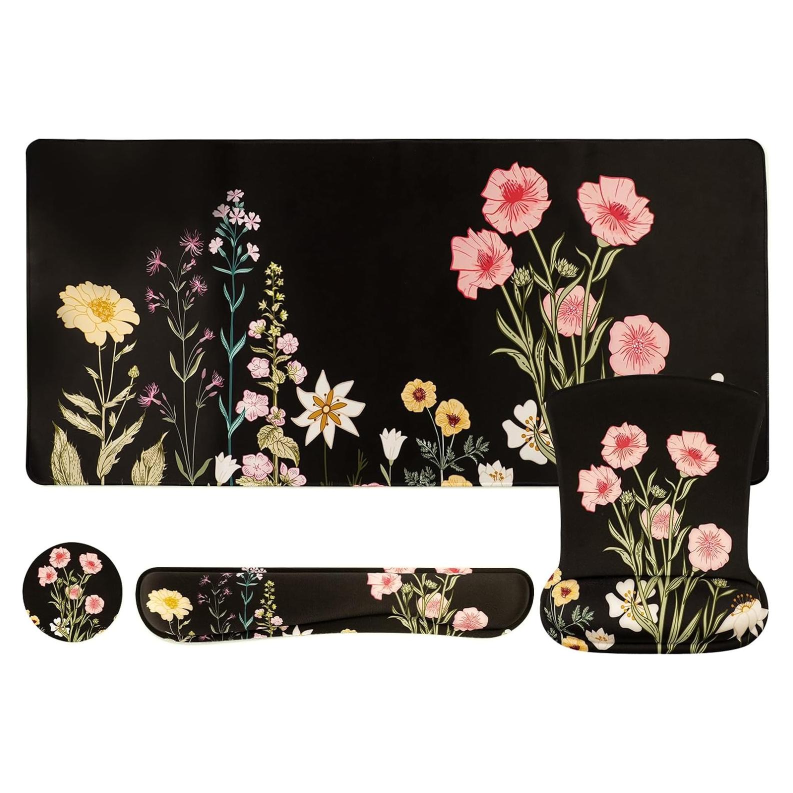 Set Alfombrilla XXL 4en1 Instellar con Reposamuñecas y Posavasos