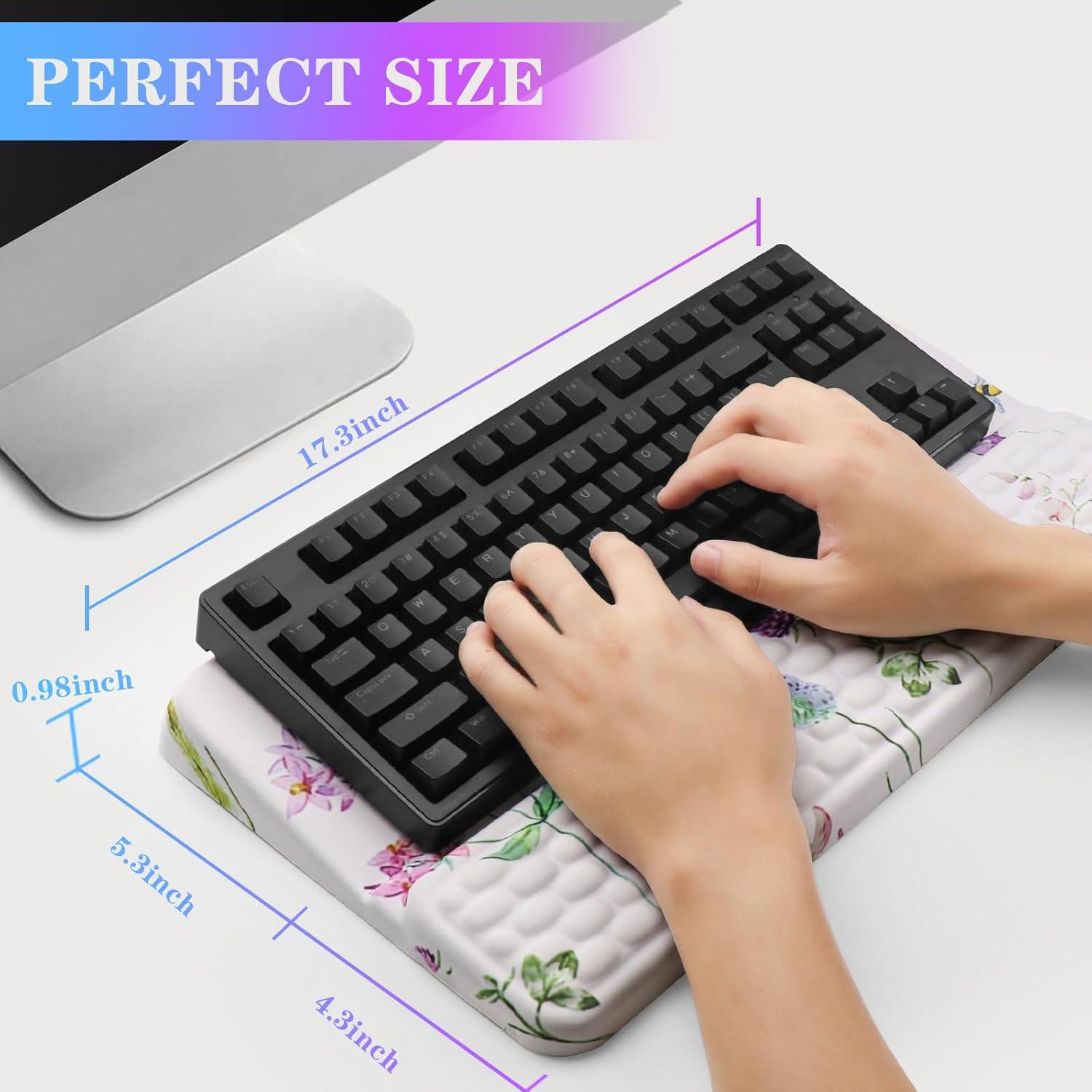 Soporte de Teclado Ergonómico KEPUTAIER con Reposamuñecas - Flores Dispersas