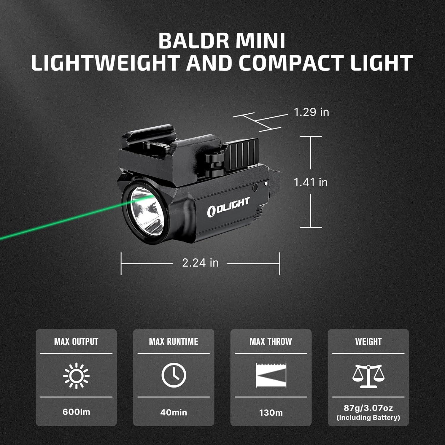 Linterna Recargable OLIGHT Baldr Mini 600 Lúmenes para Armas
