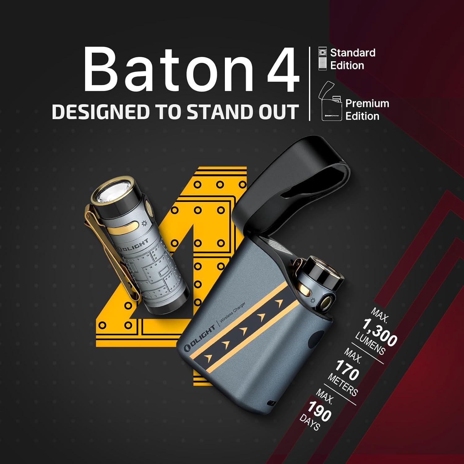 Linterna EDC Olight Baton4 Premium 1300 Lúmenes con Estuche