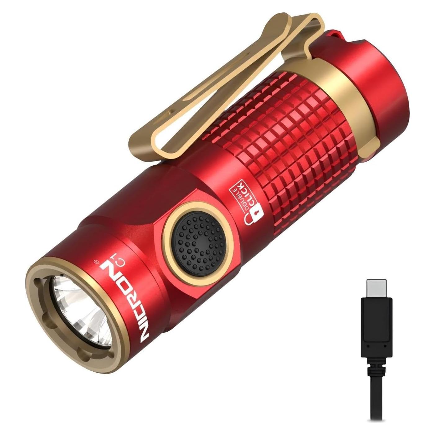 Linterna LED Recargable NICRON C1 Mini 1200 Lúmenes Rojo