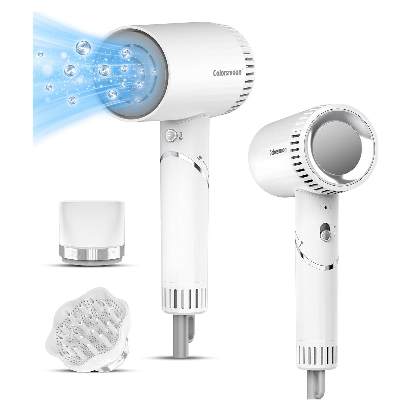Secador de Pelo Colorsmoon G25, 100,000 RPM, Difusor y Boquilla