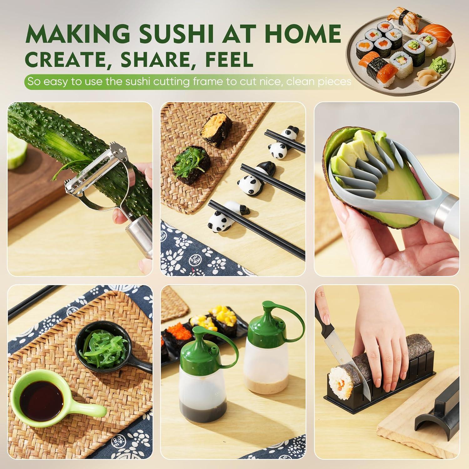 Kit Completo para Hacer Sushi 43 Piezas Brezlio Verde