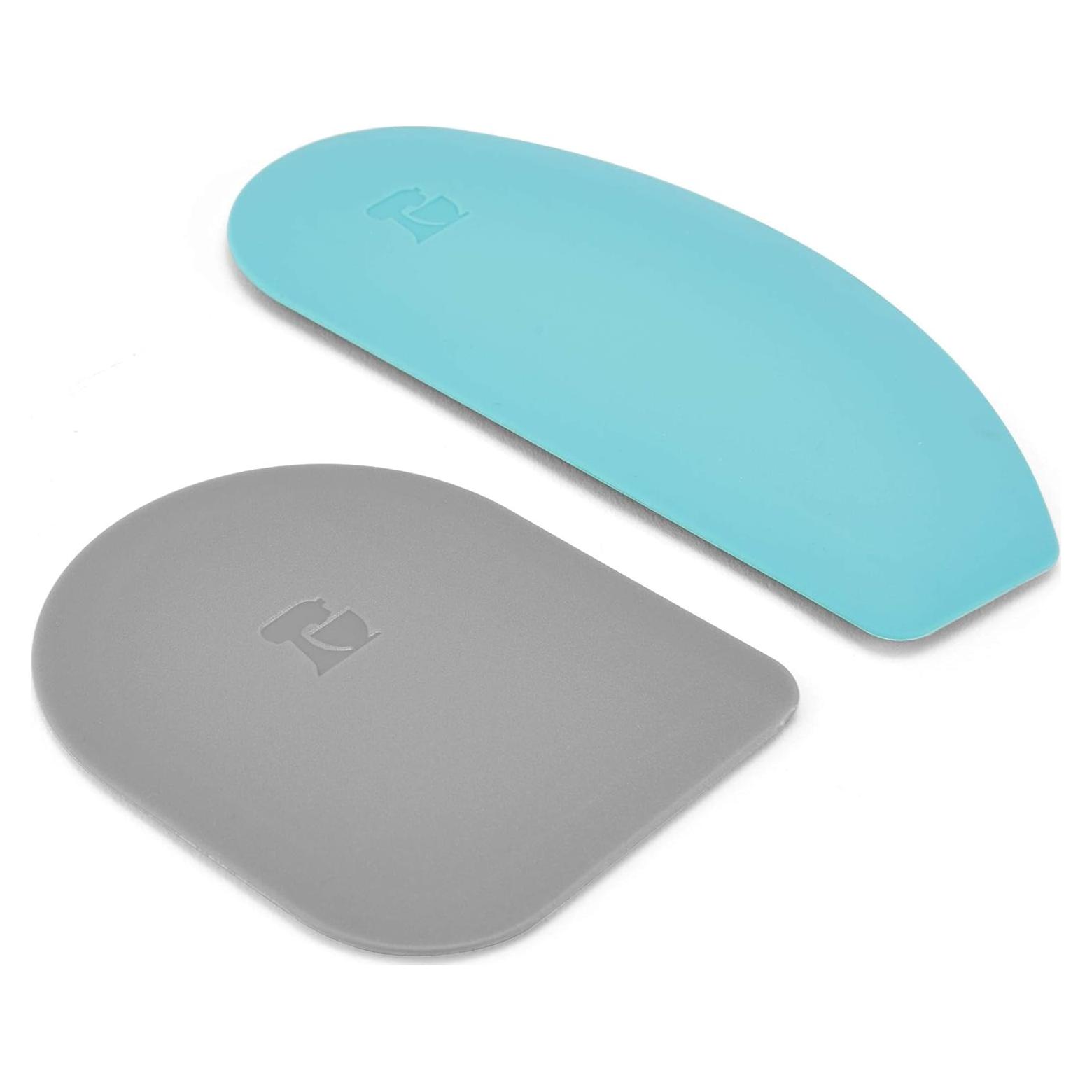 Set de 2 Raspadores de Tazón KitchenAid Silicona Aqua Sky y Gris