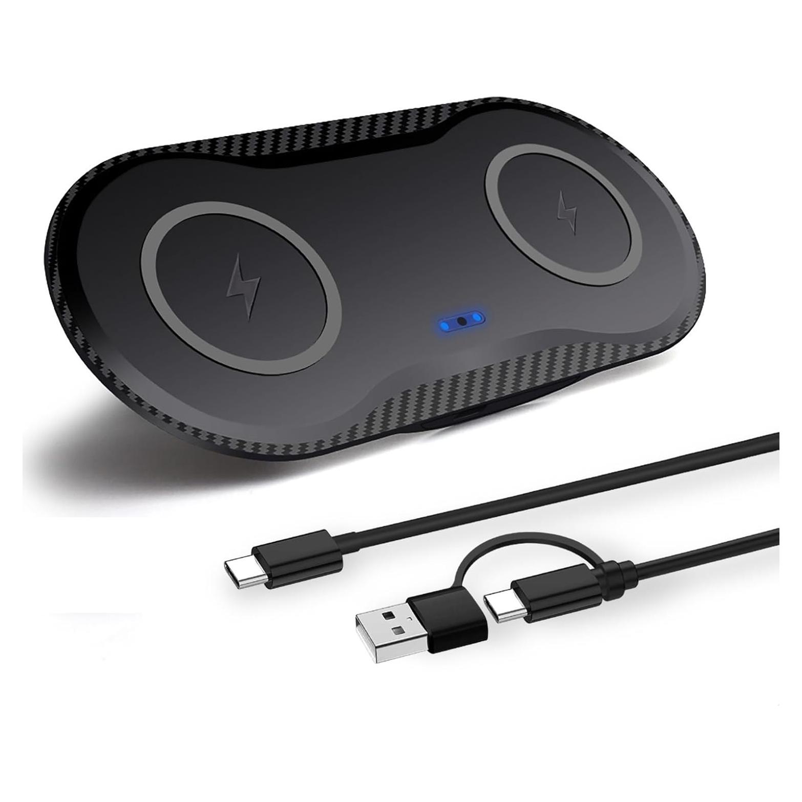 Almohadilla de Carga Inalámbrica 20W PDKUAI Doble Rápida Negro