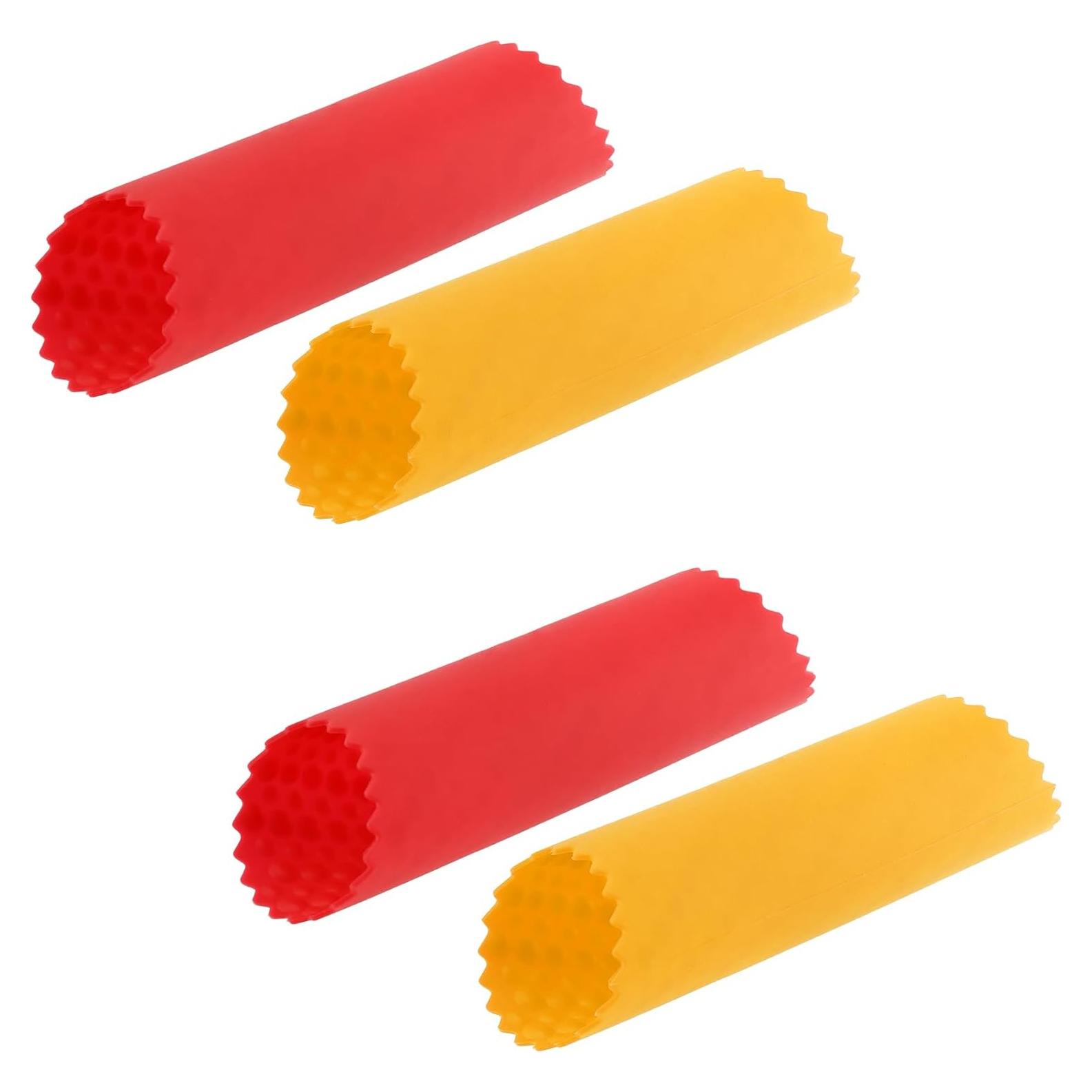 Pelador de Ajo WHTCHSU de Silicona Rojo y Naranja - 4 Piezas