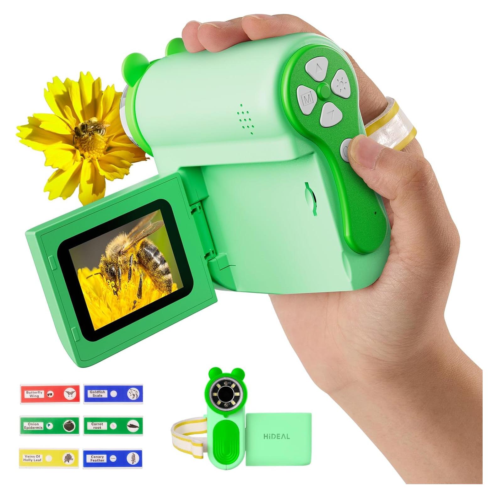 Microscopio Portátil Hideal HP60 para Niños 100X-1000X Verde