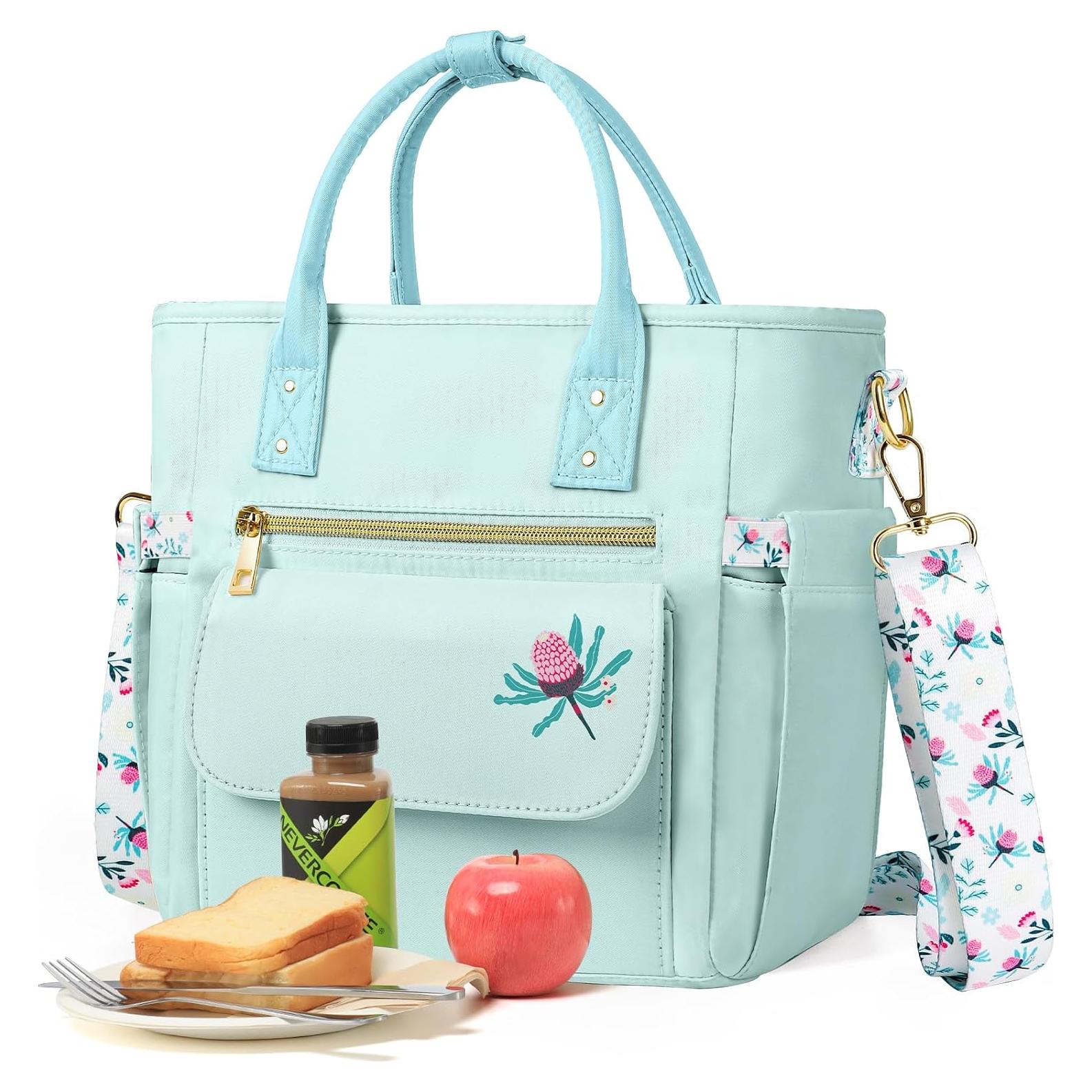 Bolsa de Almuerzo Aislada GLORIEROO Floral 11L Azul Brumoso