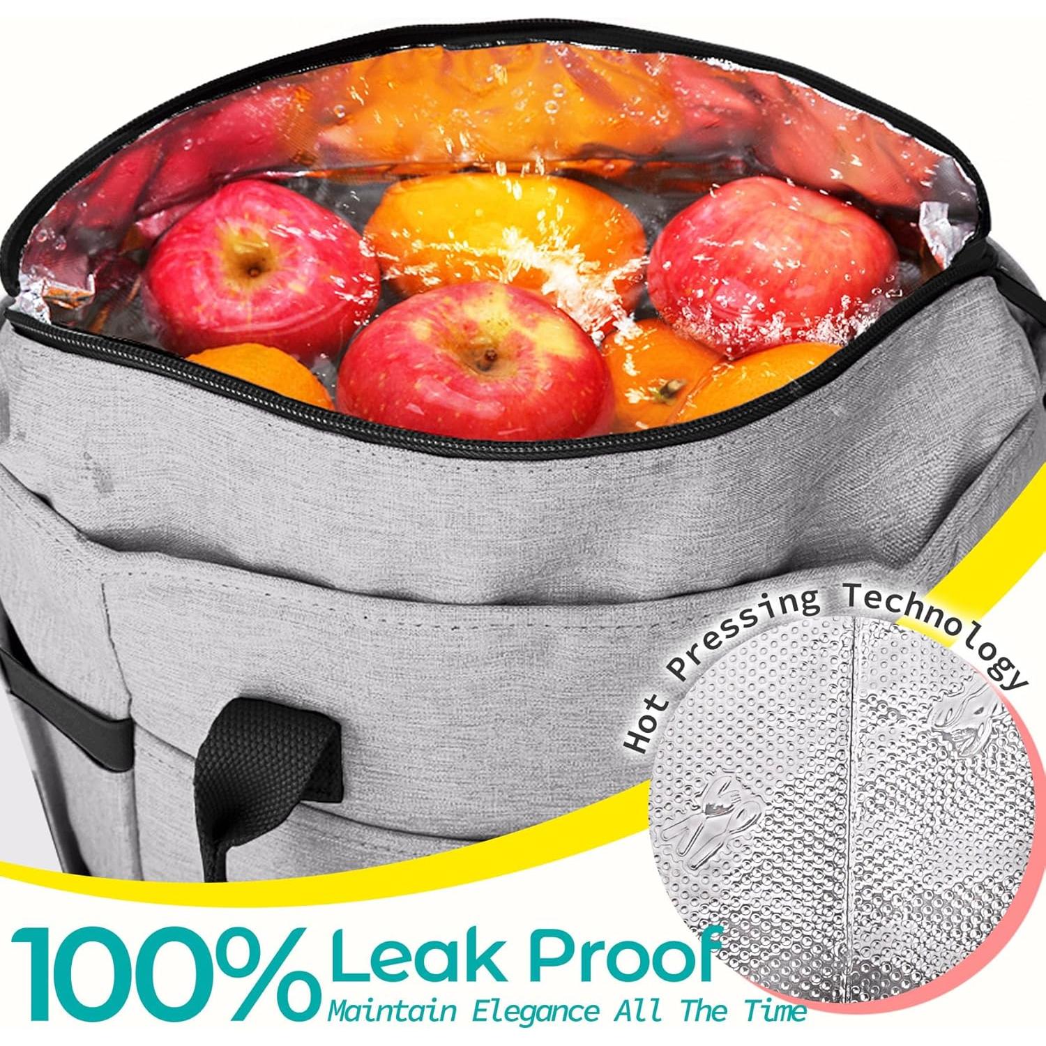 Bolsa de Almuerzo Aislada KIPBELIF Gris 10L para Adultos