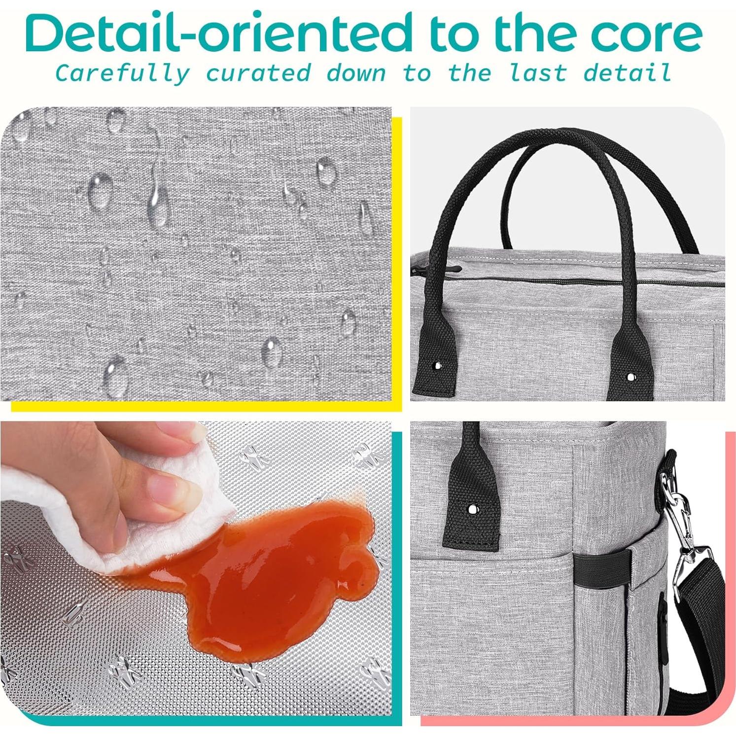 Bolsa de Almuerzo Aislada KIPBELIF Gris 10L para Adultos