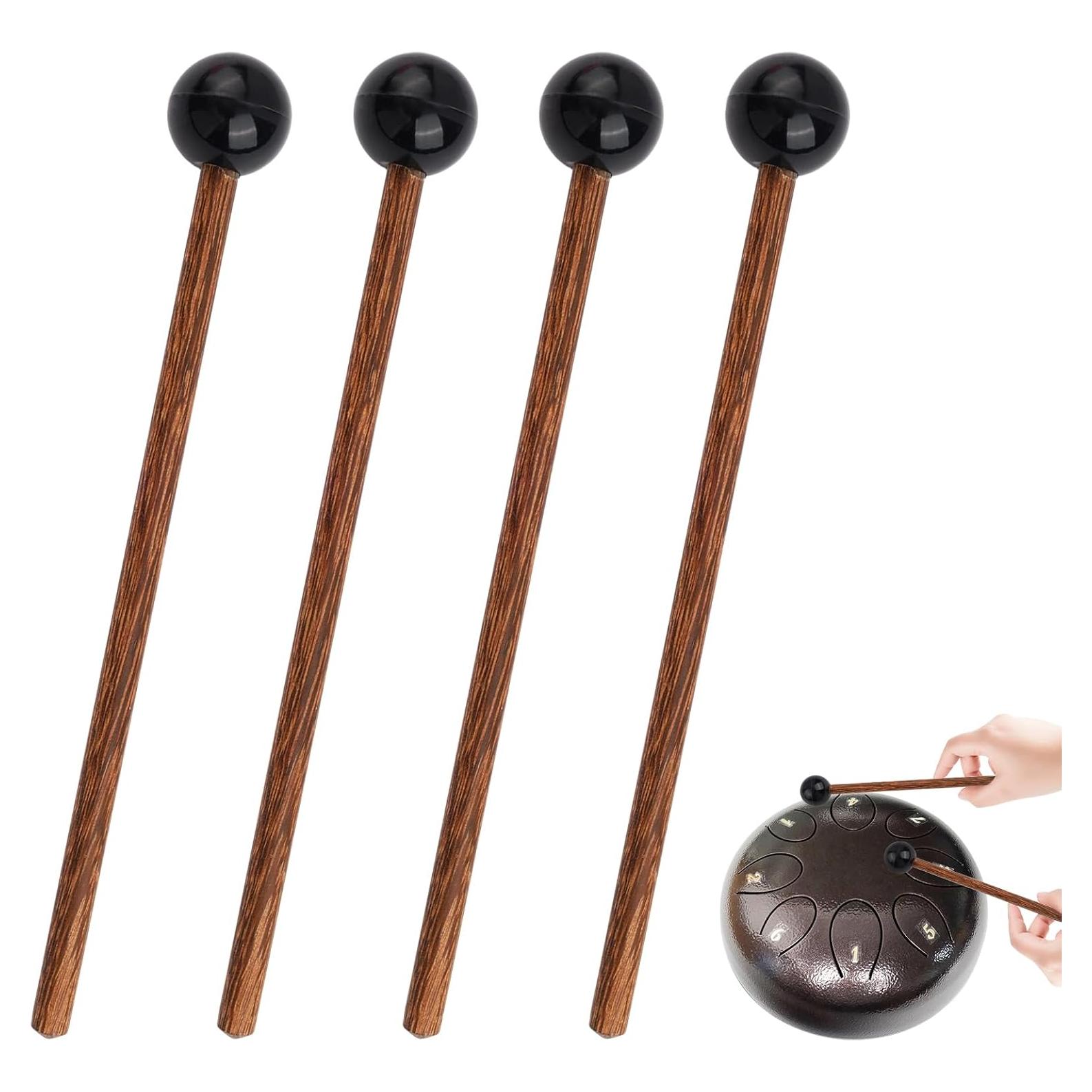 Set de 4 Mallets de Percusión de Madera Roja 15x1.8cm