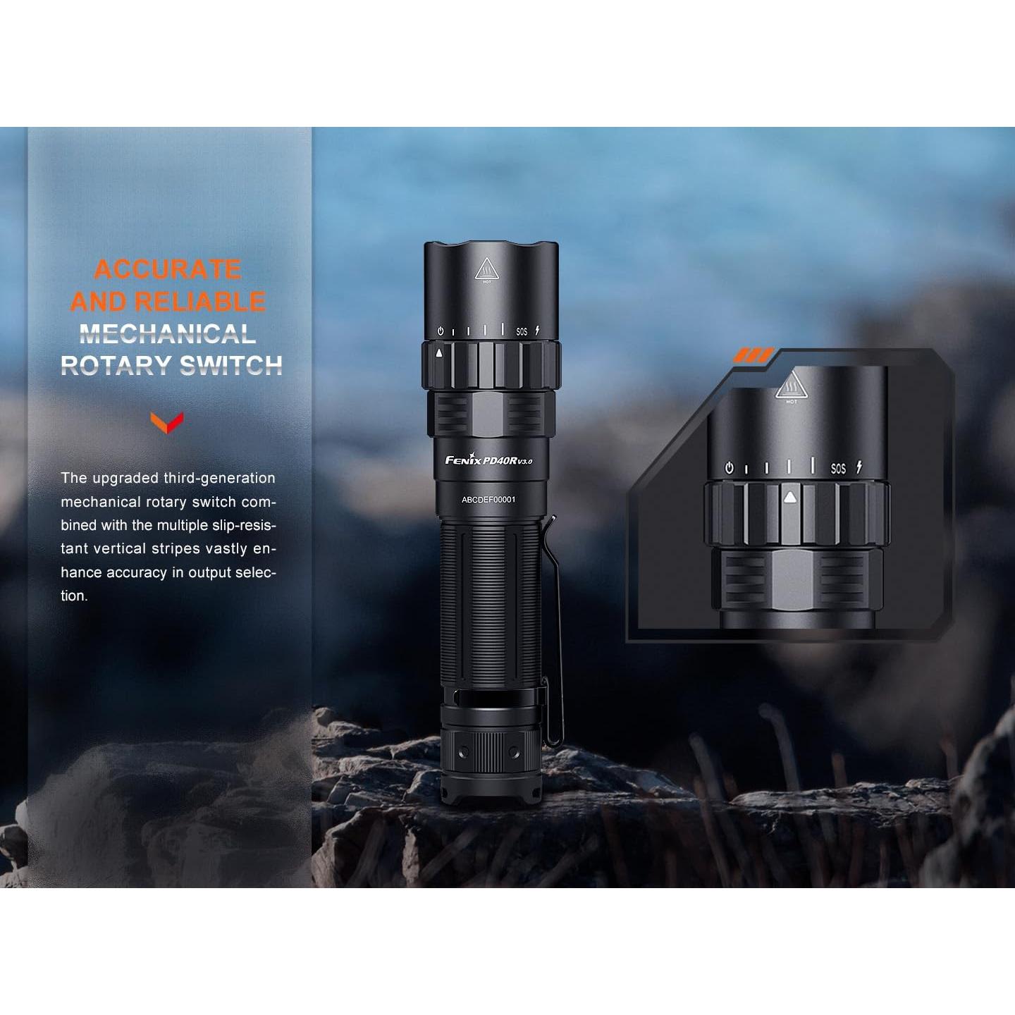 Linterna Táctica Fenix PD40R V3.0 3000 Lúmenes Recargable USB-C