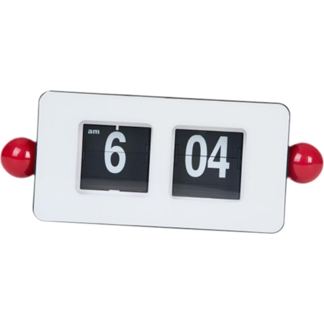 Reloj de Mesa Digital Auto Flip Genérico Blanco Rojo 25x8x12cm