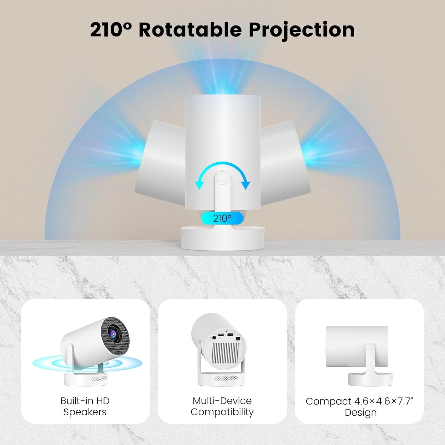Proyector Mini Portátil SKUOU HY300 PLUS 4K Bluetooth 5.4