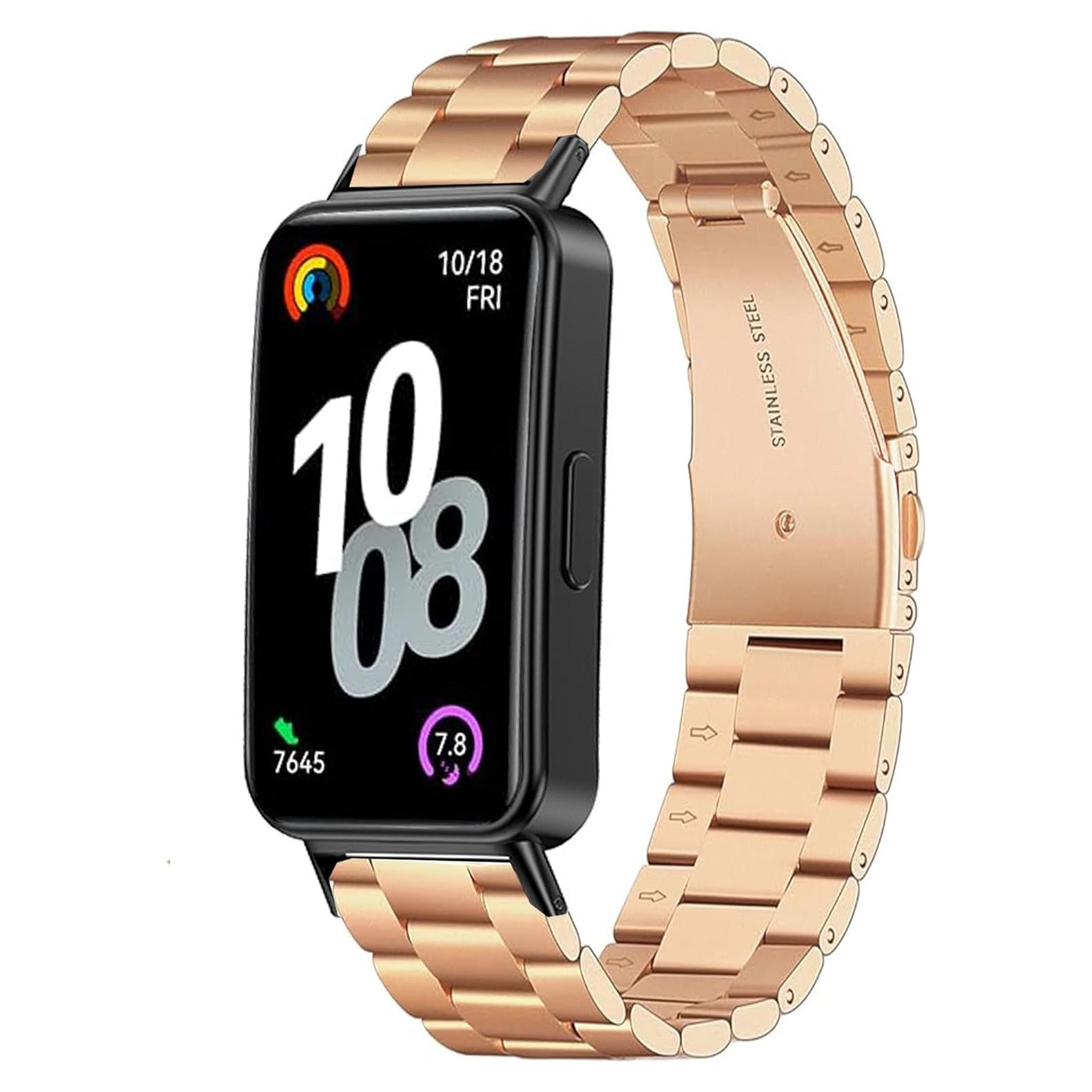 Correa de Acero Inoxidable para HUAWEI Band 10/9/8 - Oro Rosa