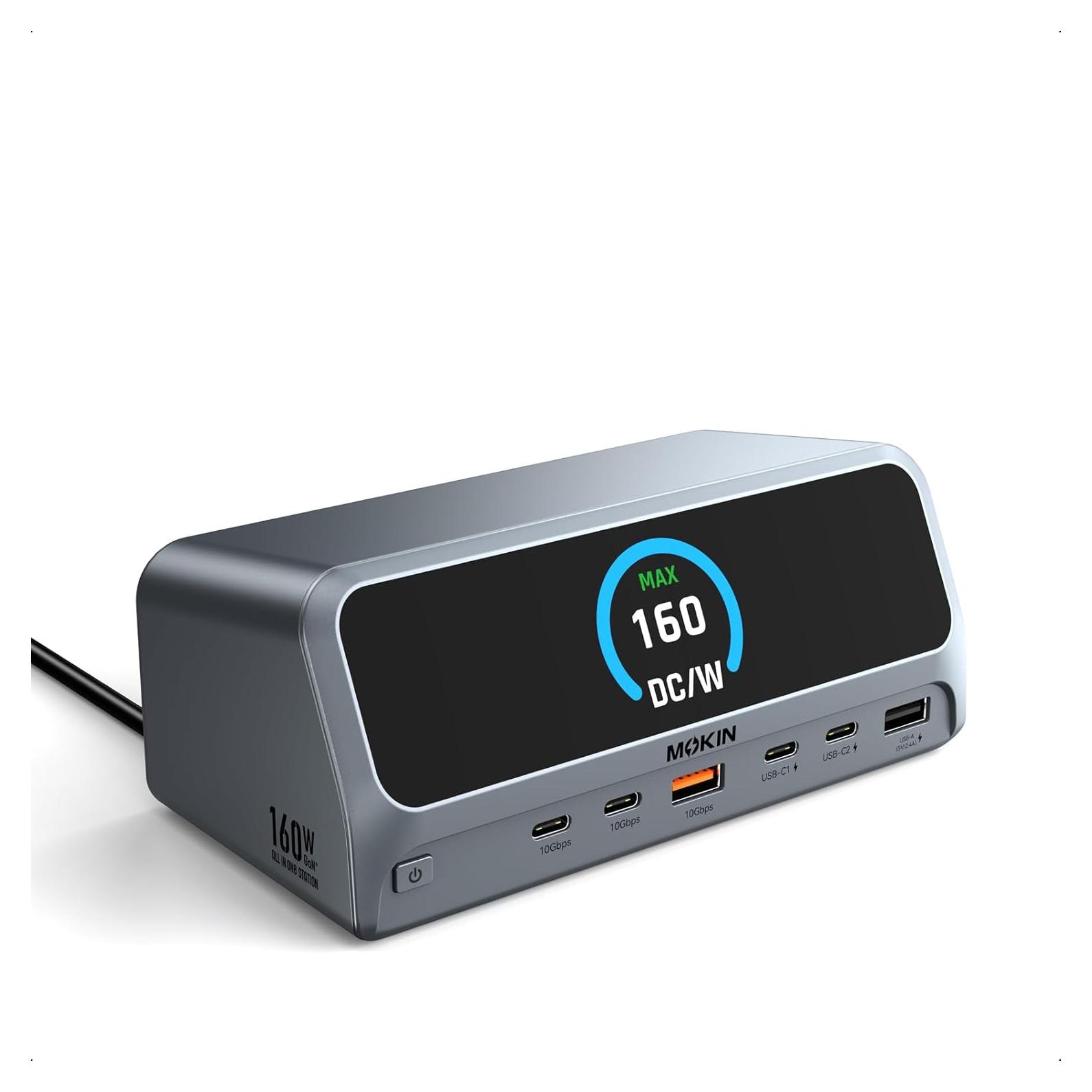 Estación de Acoplamiento MOKiN 13 en 1 USB-C 160W HDMI 4K