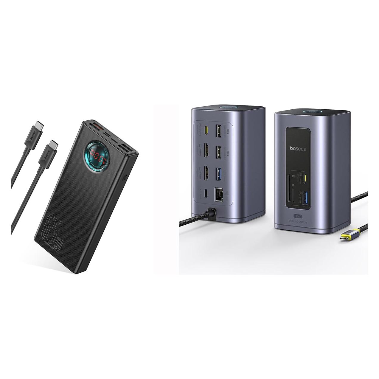 Baseus Estación de Acoplamiento 12 en 1 con Batería 30000mAh 65W