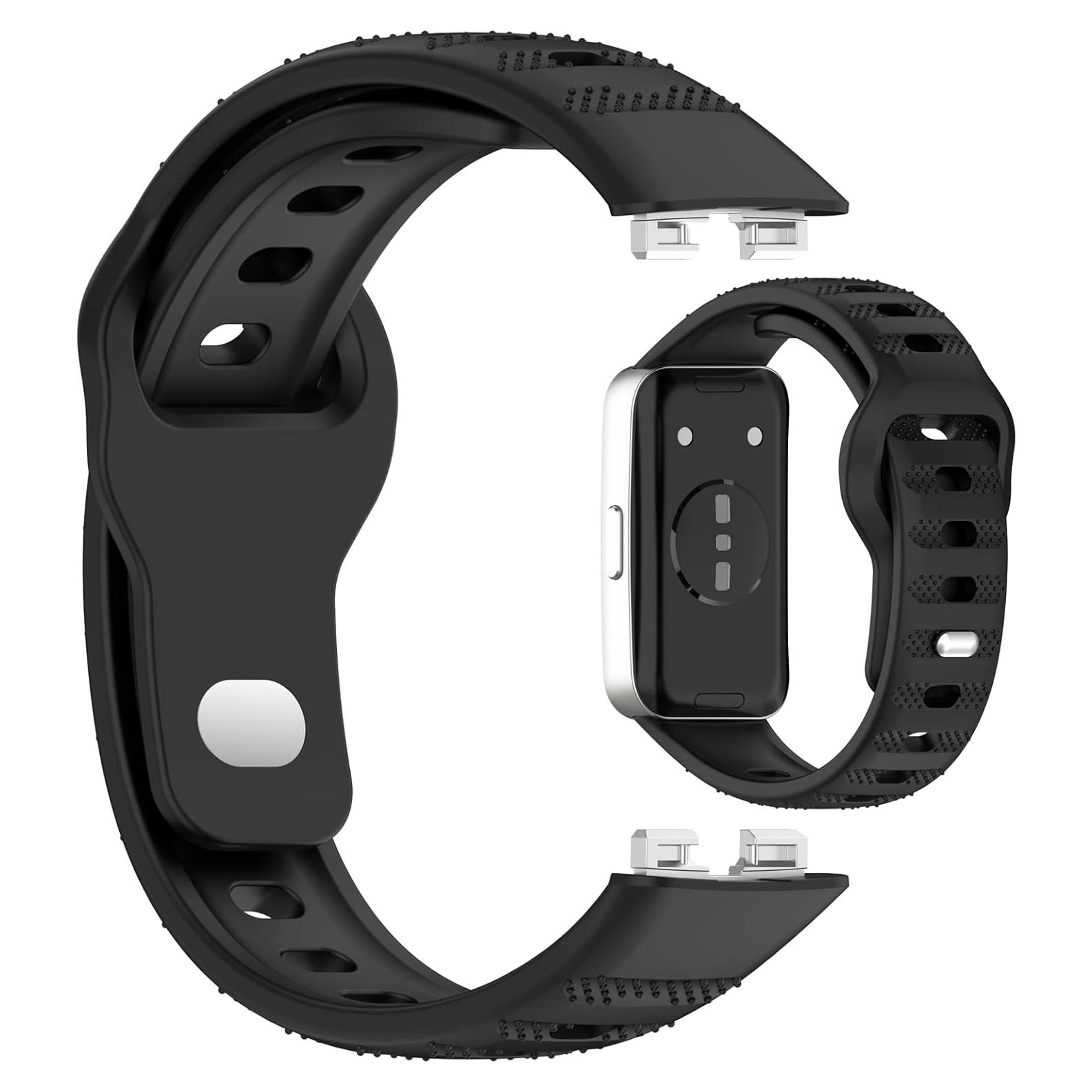 Correa de Reemplazo LOKEKE para Huawei Band 10/9/8 - Silicona Negra
