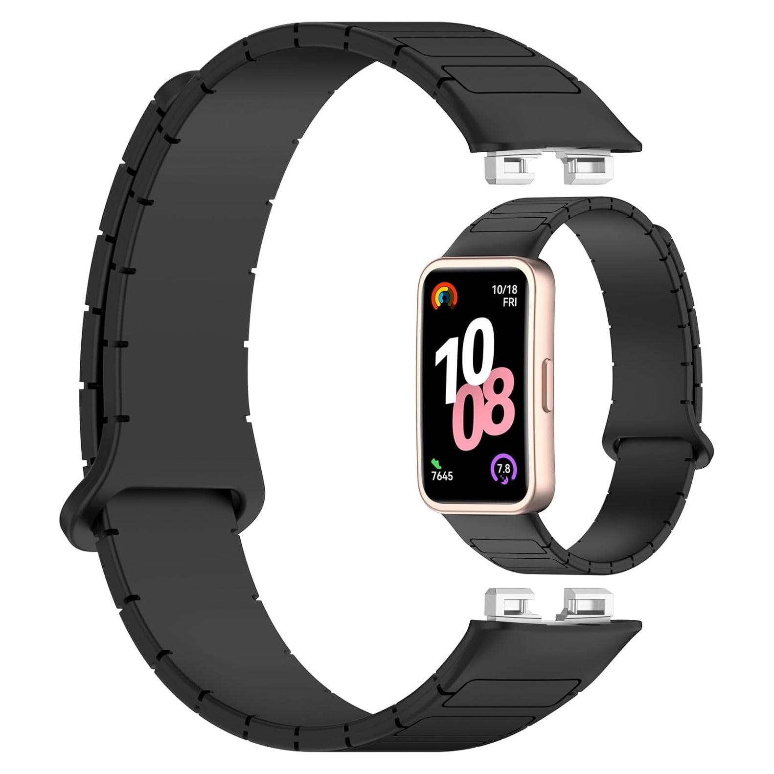 Correa de Reemplazo LOKEKE para Huawei Band 10/9/8 - Silicona Negra
