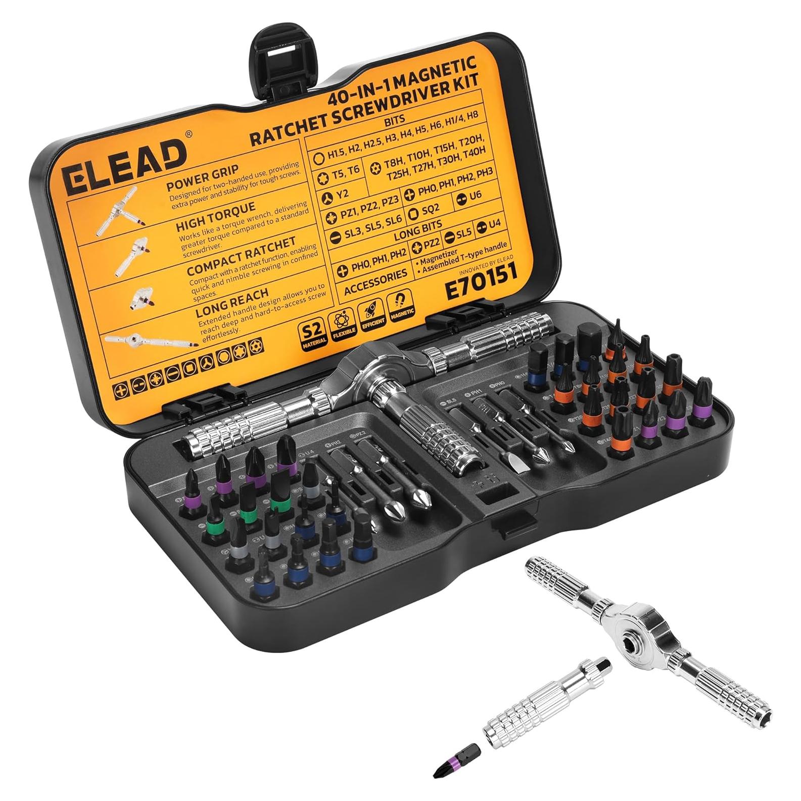 Juego de Destornillador Magnético 40 en 1 ELEAD con Mango Desmontable