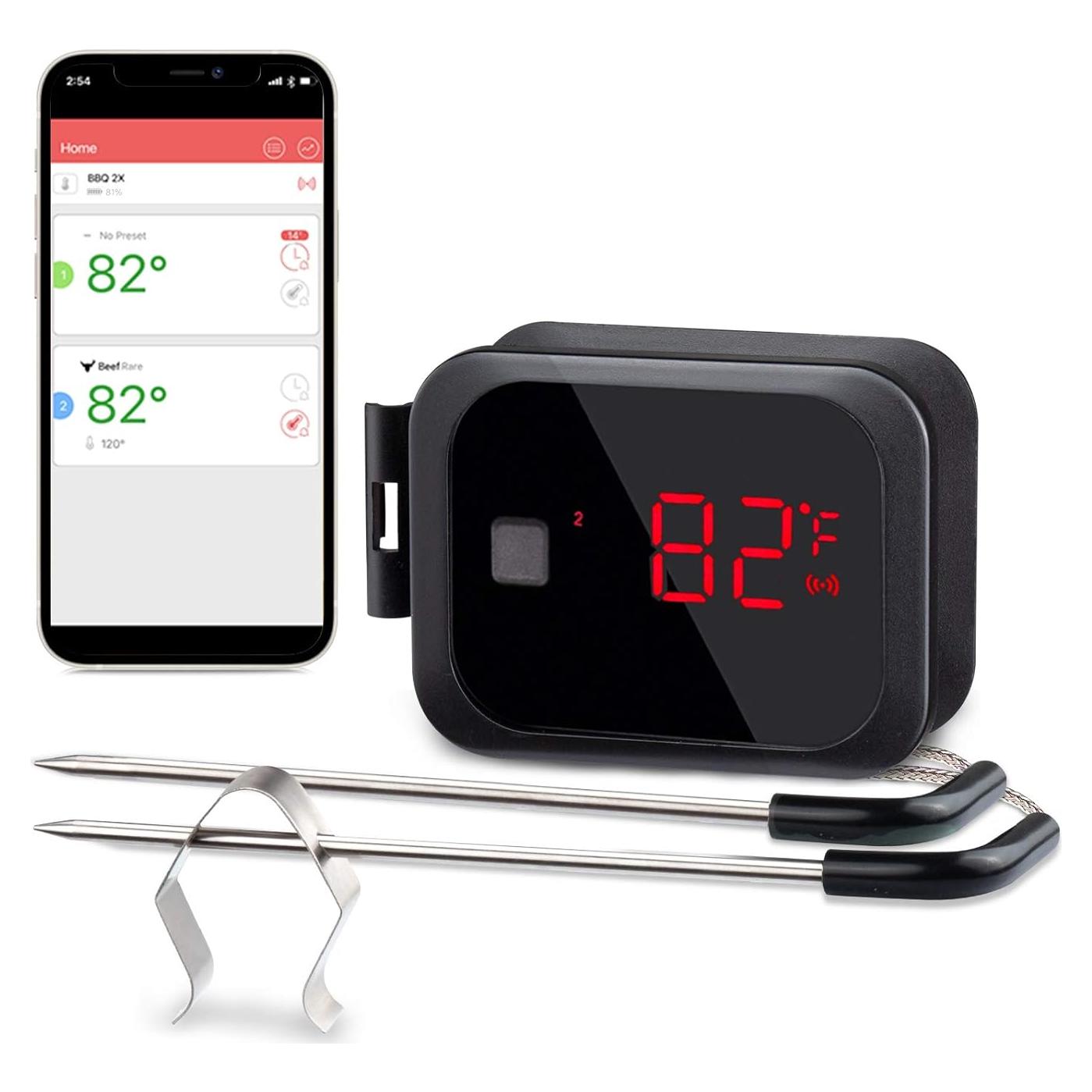 Termómetro Digital Inalámbrico Inkbird IBT-2X con 2 Sondas