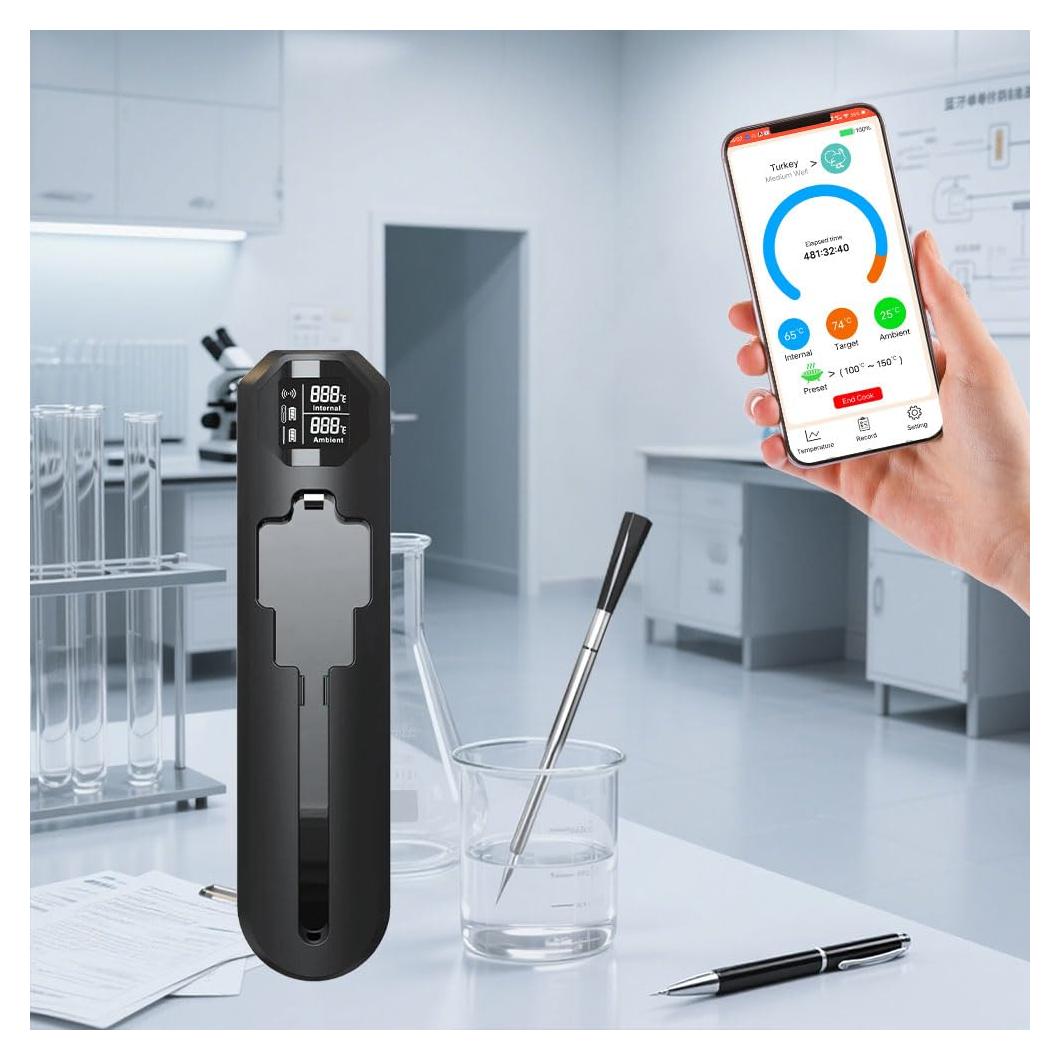 Termómetro de Carne Inalámbrico Bluetooth PULEKESI con Sonda