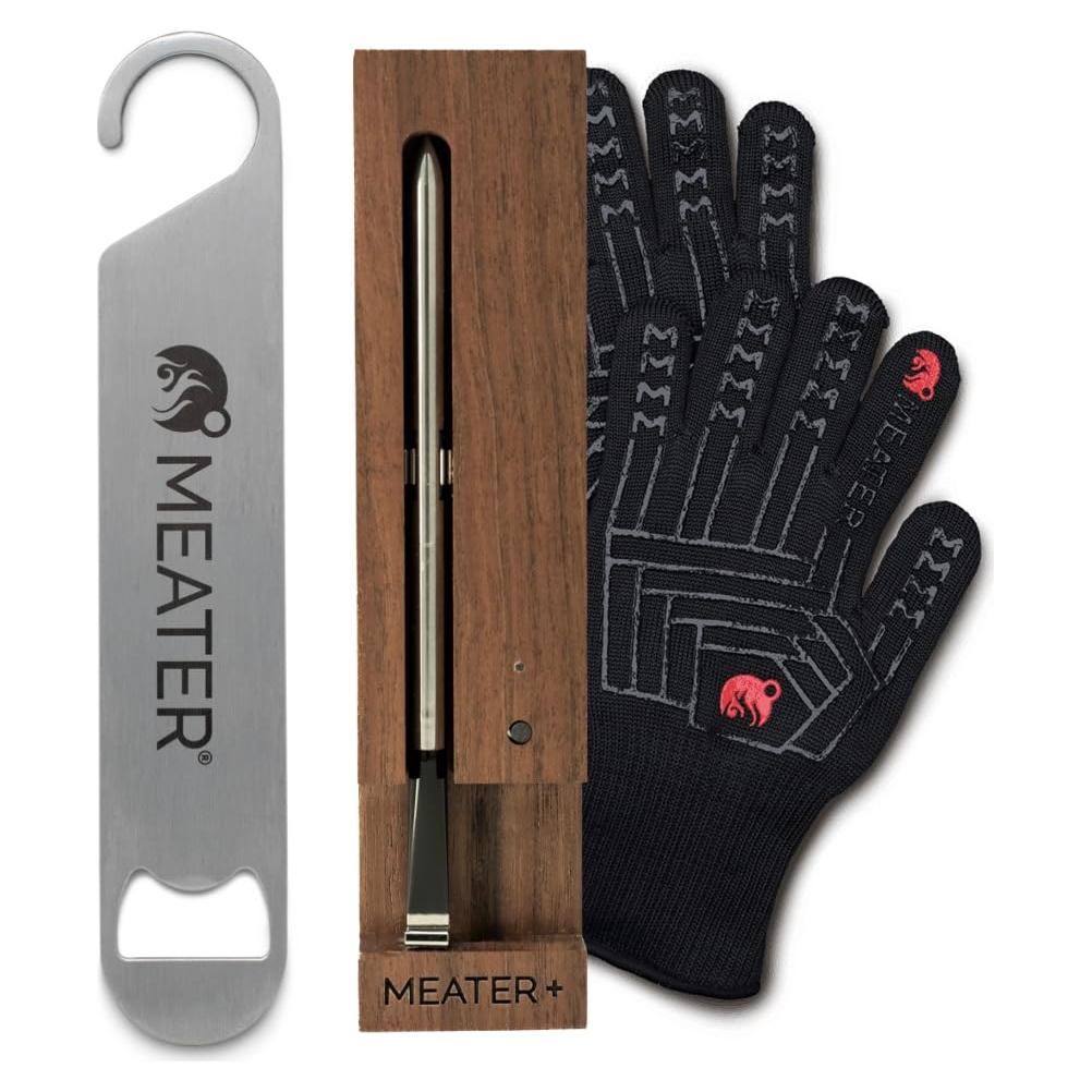 Termómetro Digital Inalámbrico MEATER Plus con Guantes y Abrebotellas