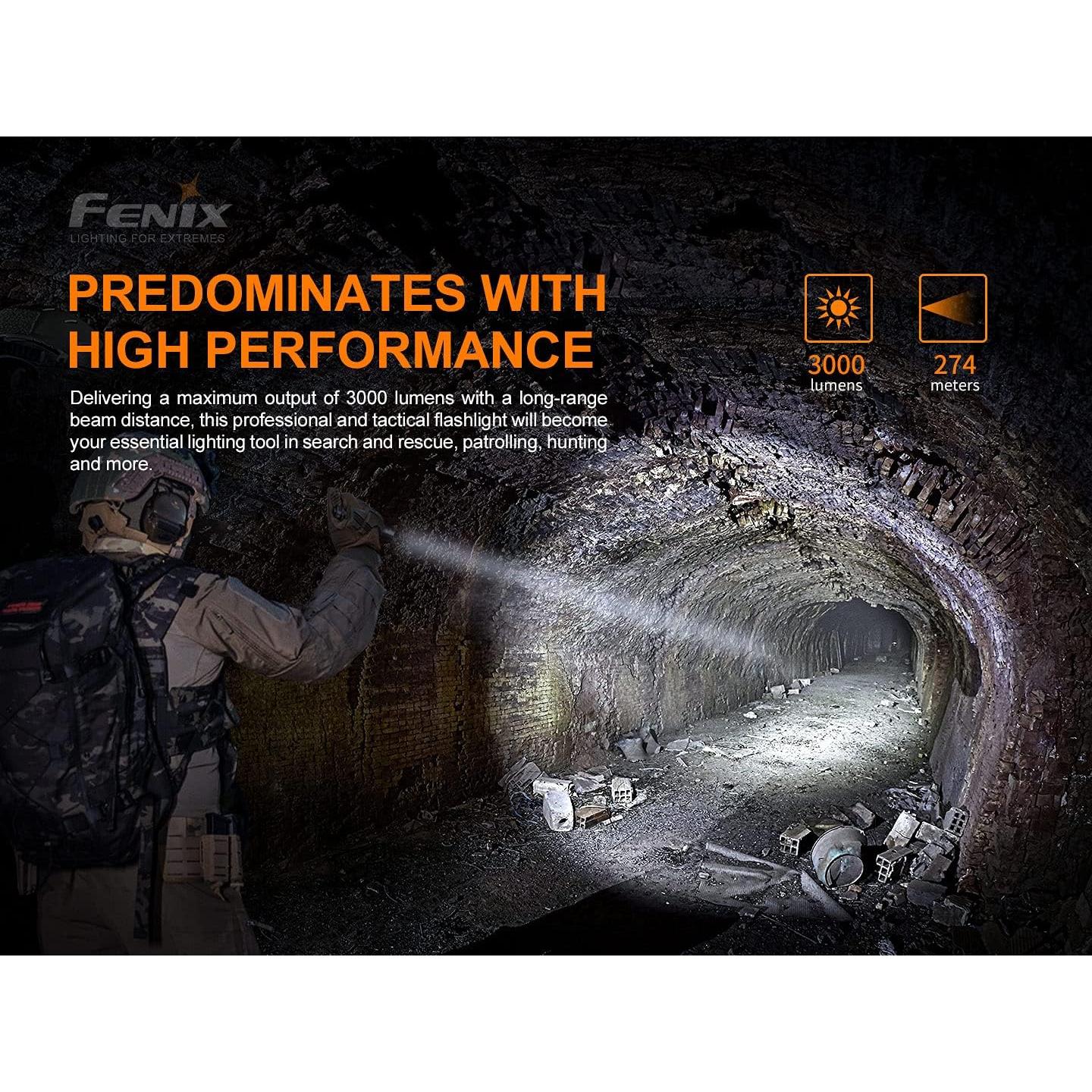 Linterna LED Táctica Fenix PD36 TAC 3000 Lúmenes USB