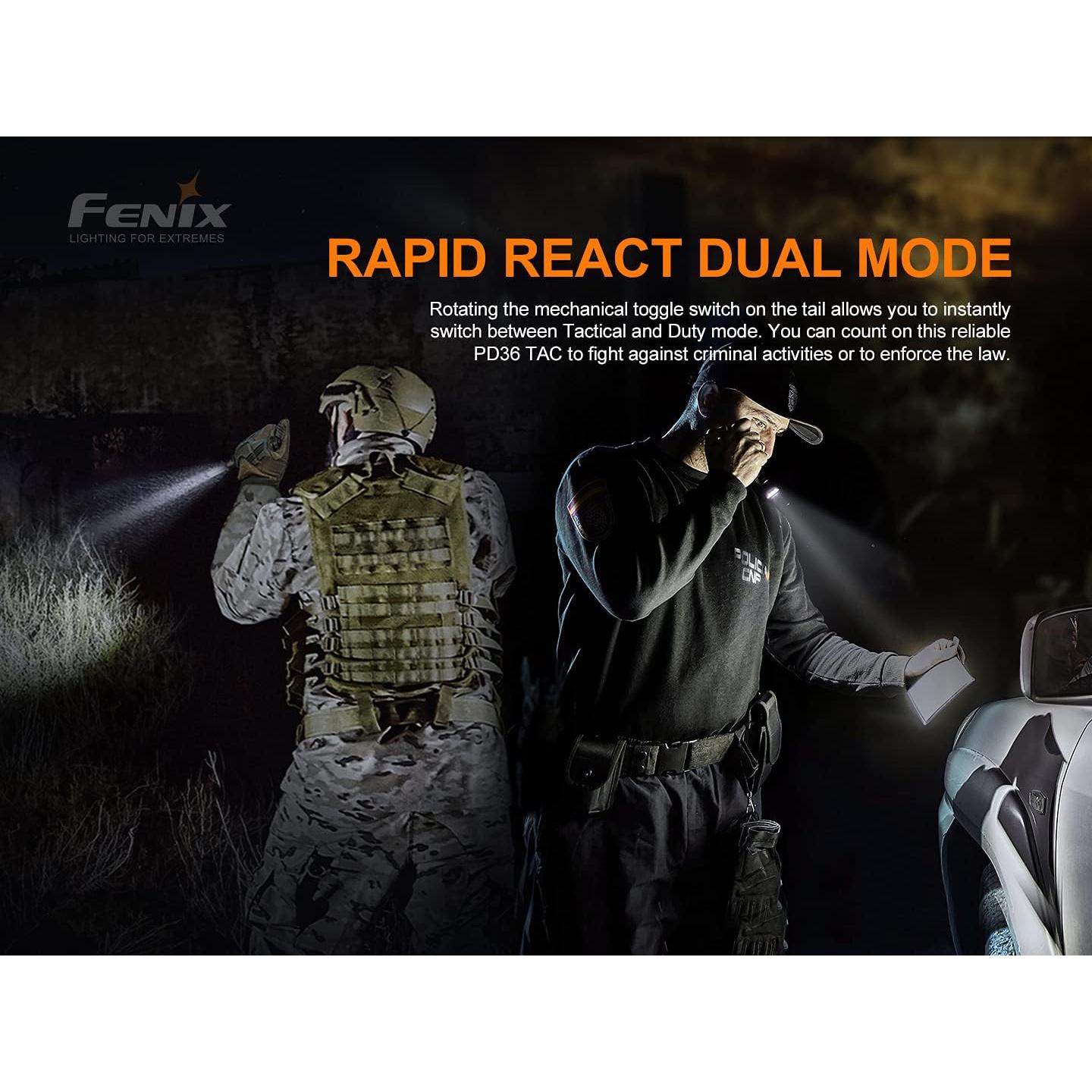 Linterna LED Táctica Fenix PD36 TAC 3000 Lúmenes USB