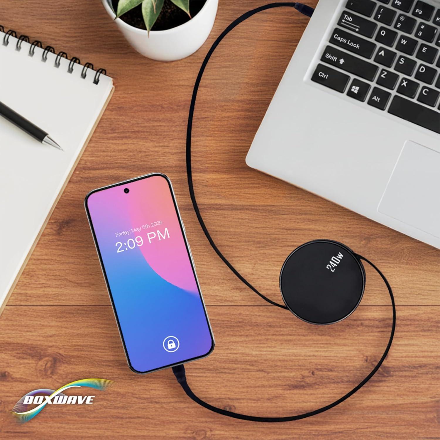 Cable Retráctil USB Tipo-C BoxWave PD 240W - Negro