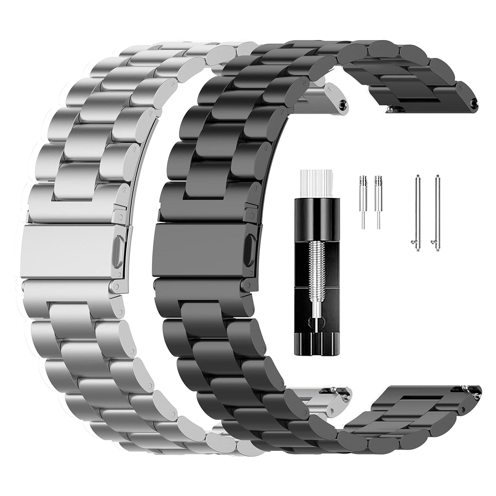 FitTurn Banda de Acero Inoxidable para Xiaomi Watch S4/S3/S2