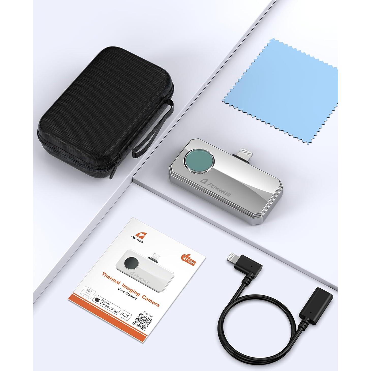 Cámara Térmica FOXWELL RT100 para iPhone y iPad, 256x192