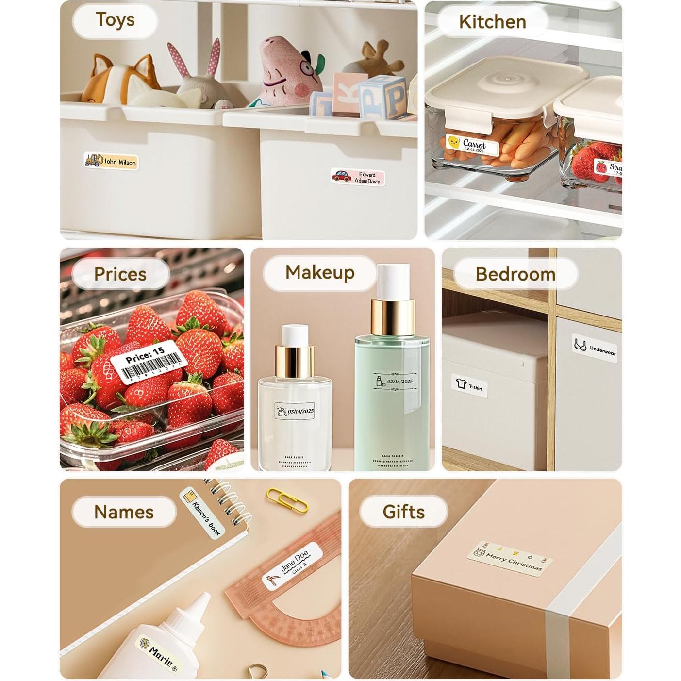 Máquina de Etiquetas NIIMBOT D110M con 3 Rollos 1.4x6 cm