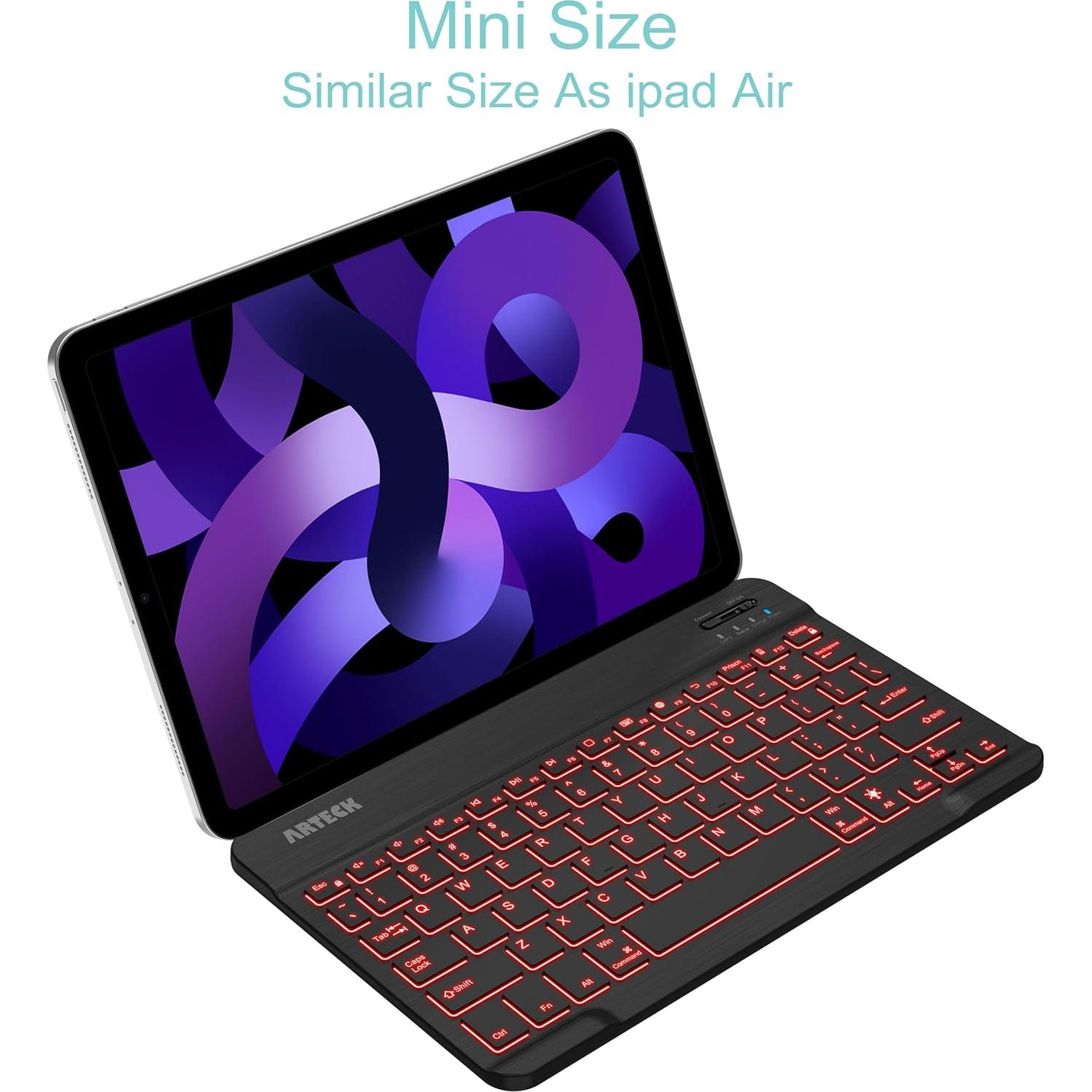 Teclado Inalámbrico Bluetooth Arteck HB030B Retroiluminado 7 Colores