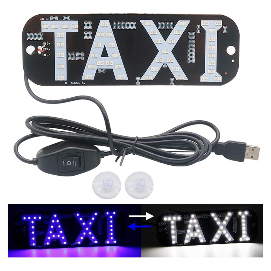 Señal LED de Taxi NSKANQI Doble Color USB 48x16 cm
