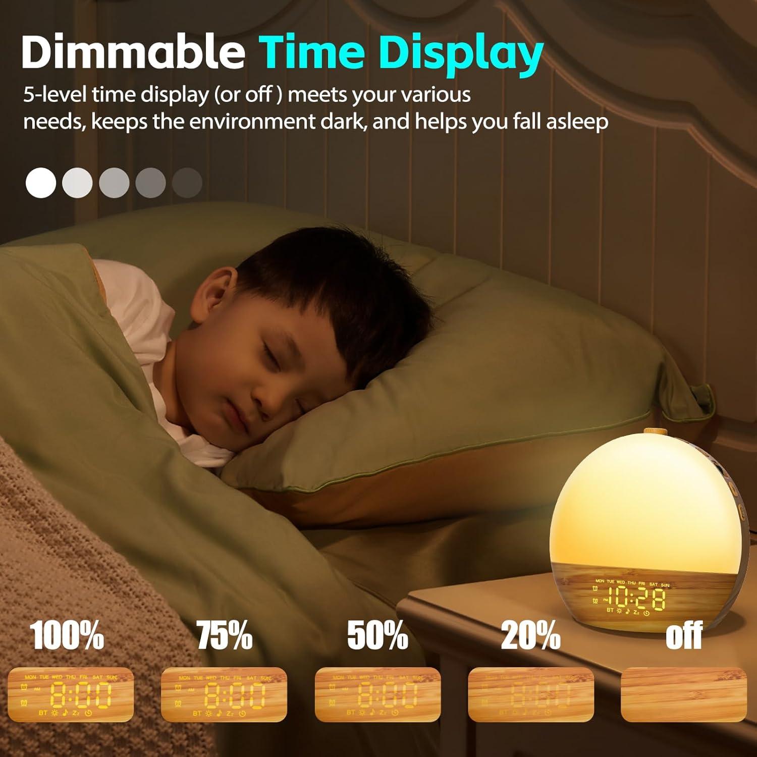 Reloj Despertador Geuuap YF-01 con Luz de Amanecer y Sonidos