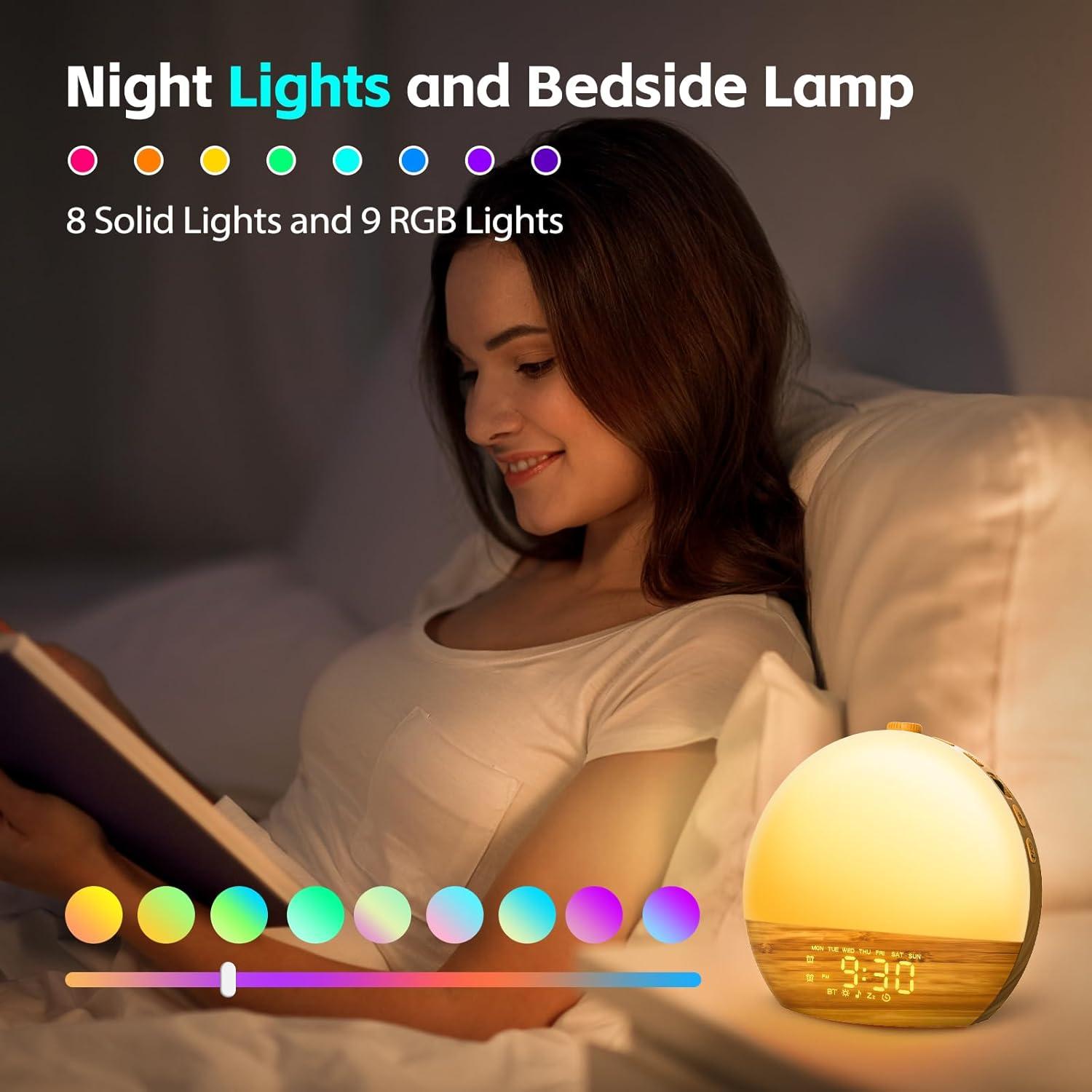 Reloj Despertador Geuuap YF-01 con Luz de Amanecer y Sonidos