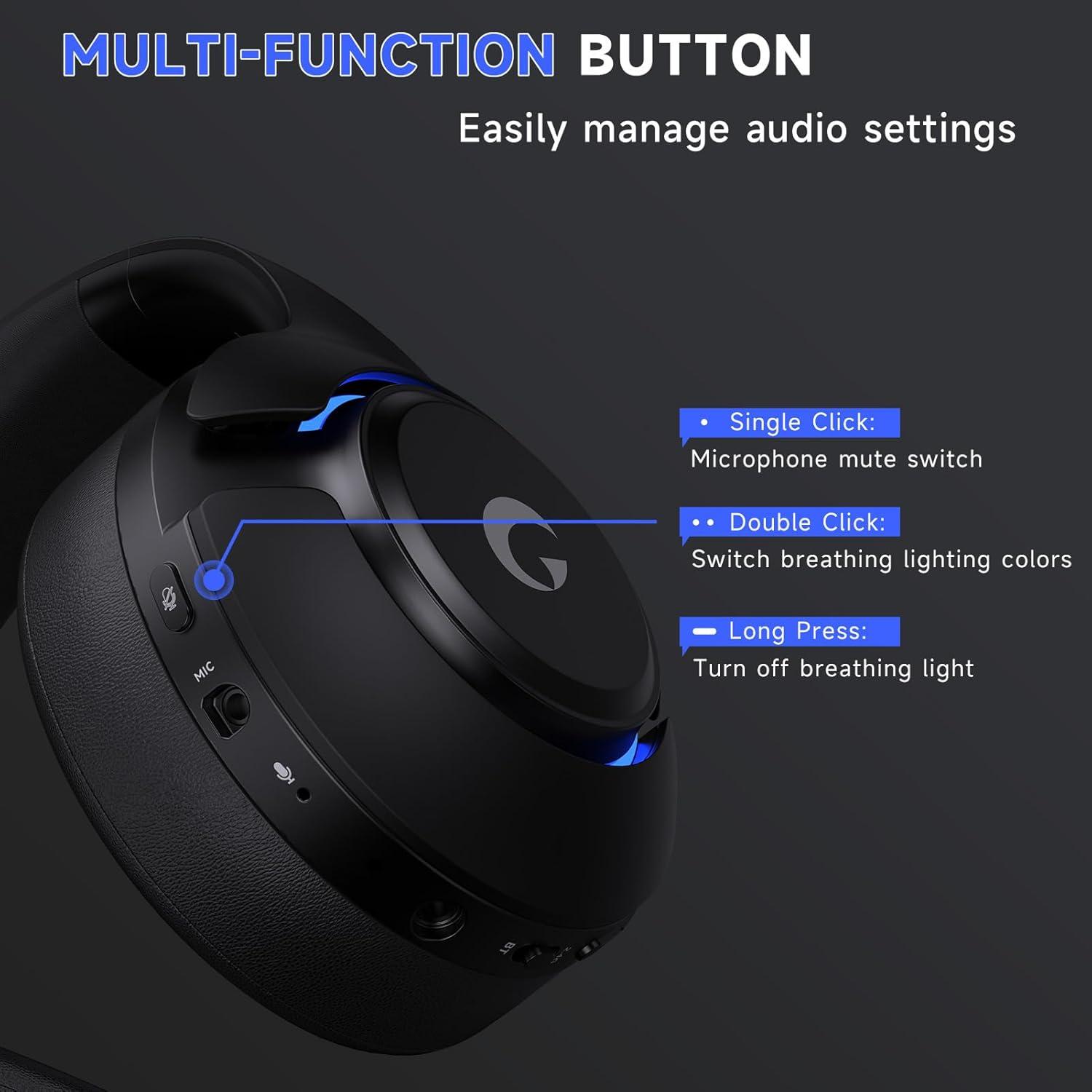 Auriculares Gaming Inalámbricos Gtheos Captain 370, 45H, RGB