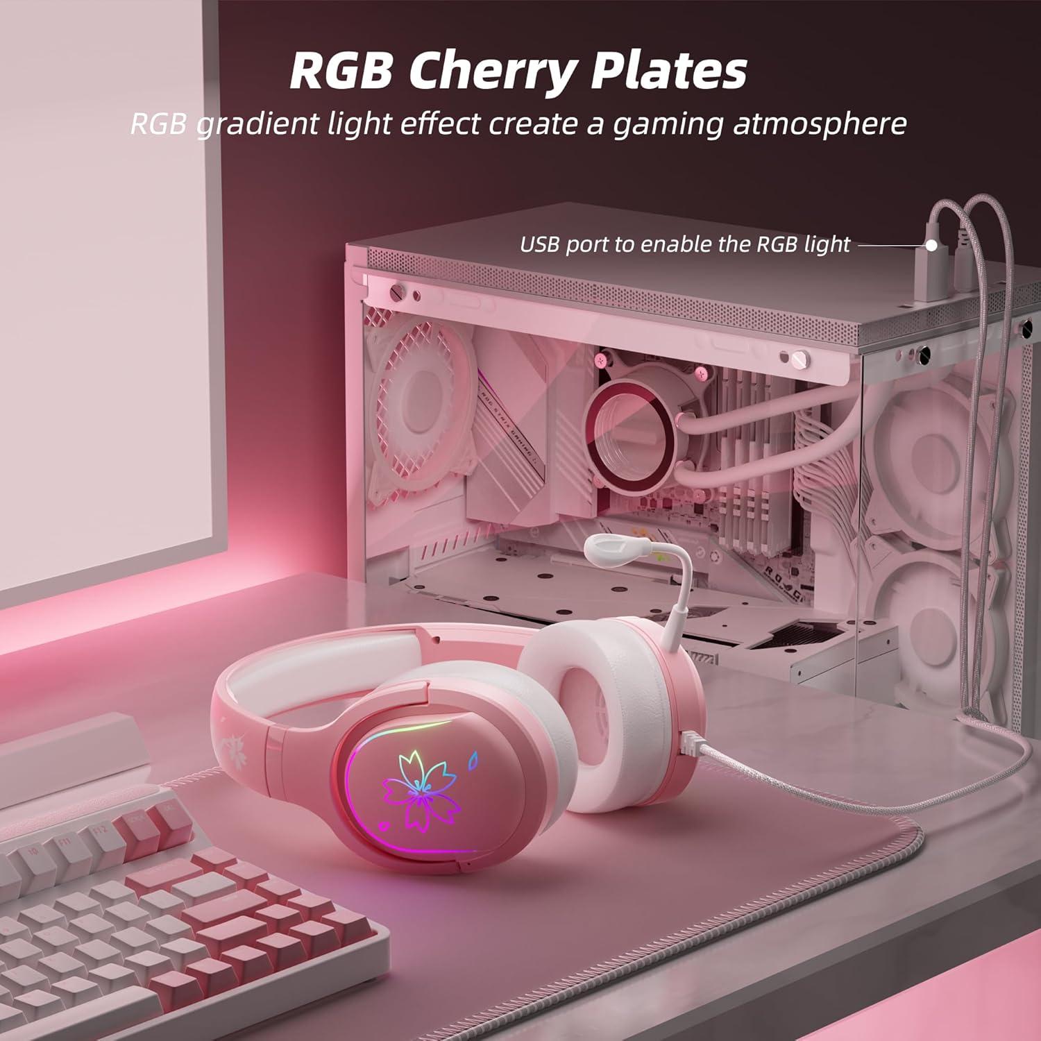 Auriculares de Juego Mytrix Sakura con Luz RGB 2m para PS4/PC