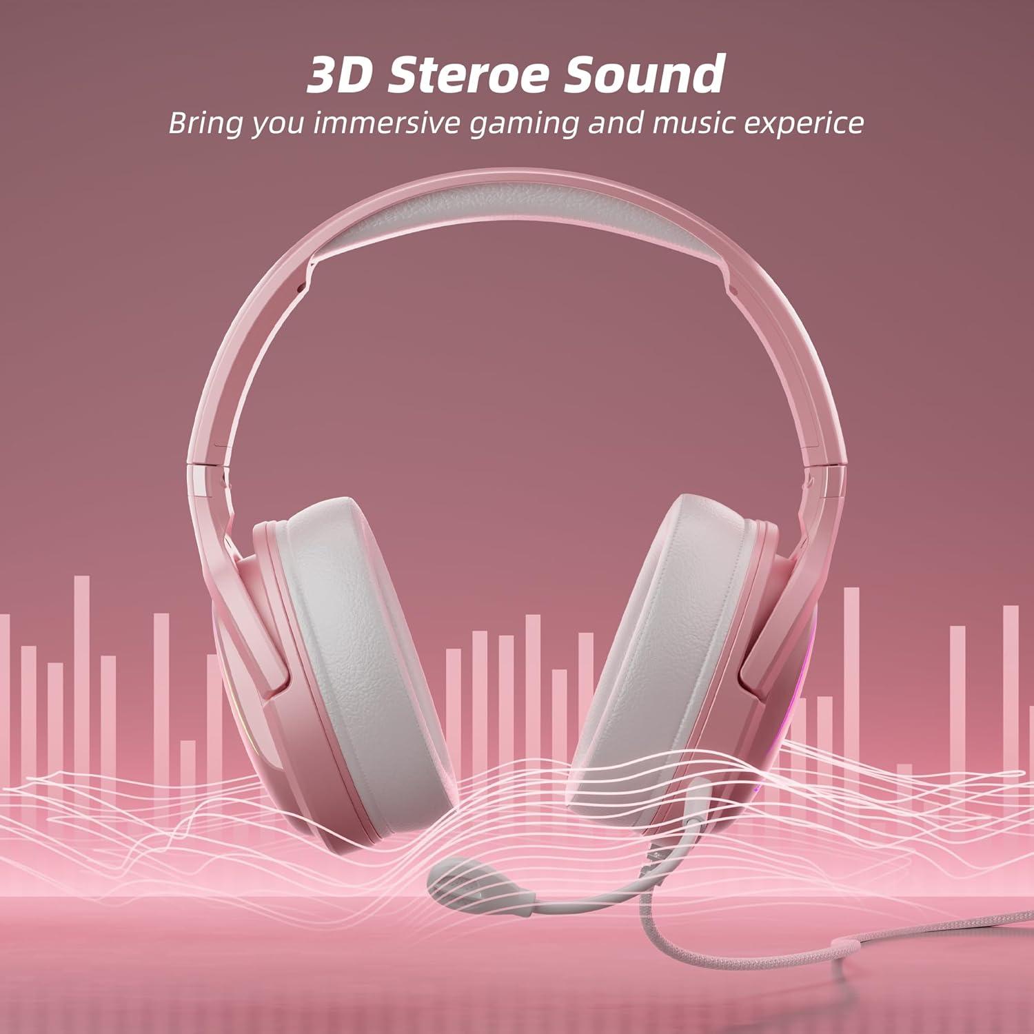 Auriculares de Juego Mytrix Sakura con Luz RGB 2m para PS4/PC