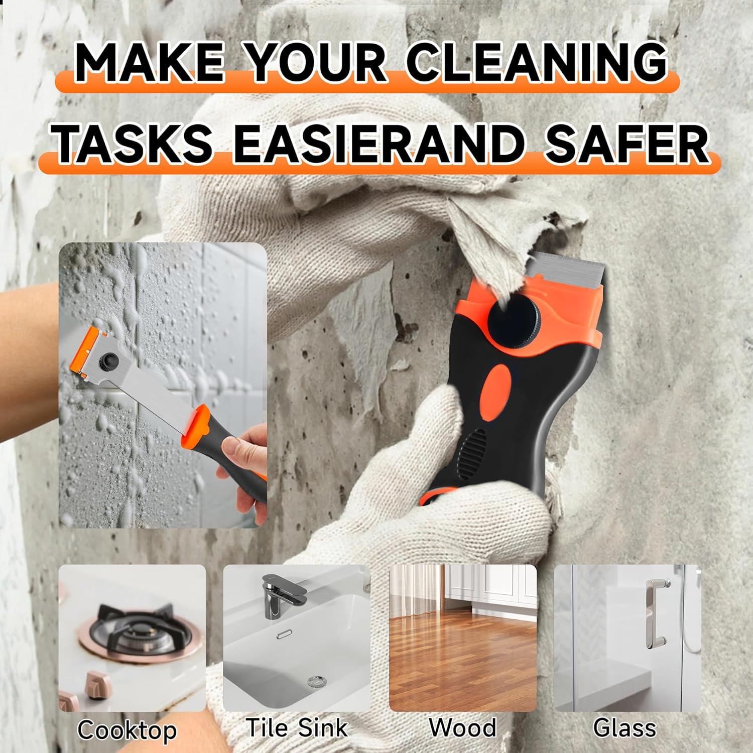 Juego de 6 herramientas de raspado Fenikara - 3 raspadores y 40 cuchillas